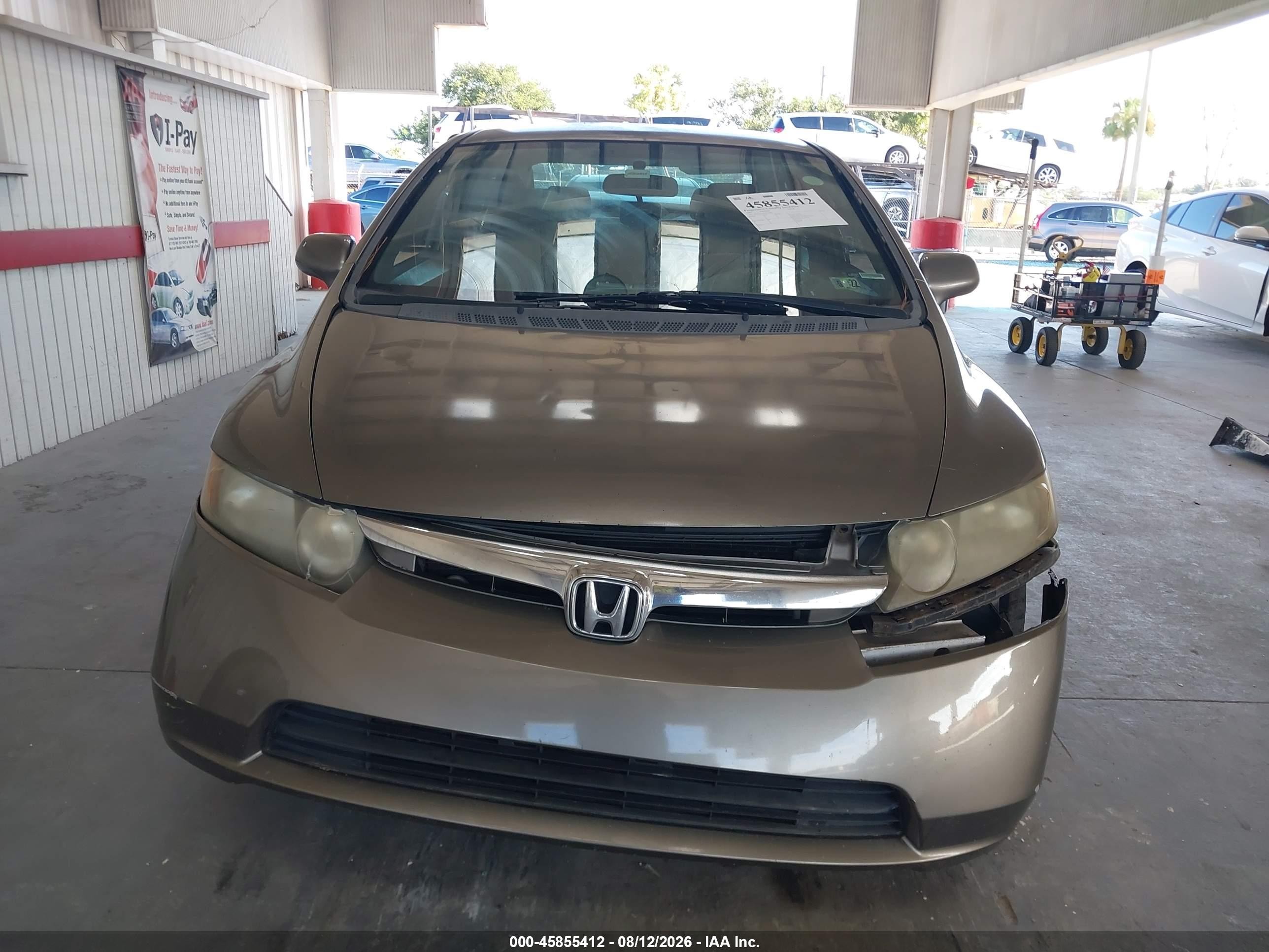 2007 Honda Civic Lx Beige vin: 2HGFA16587H315930