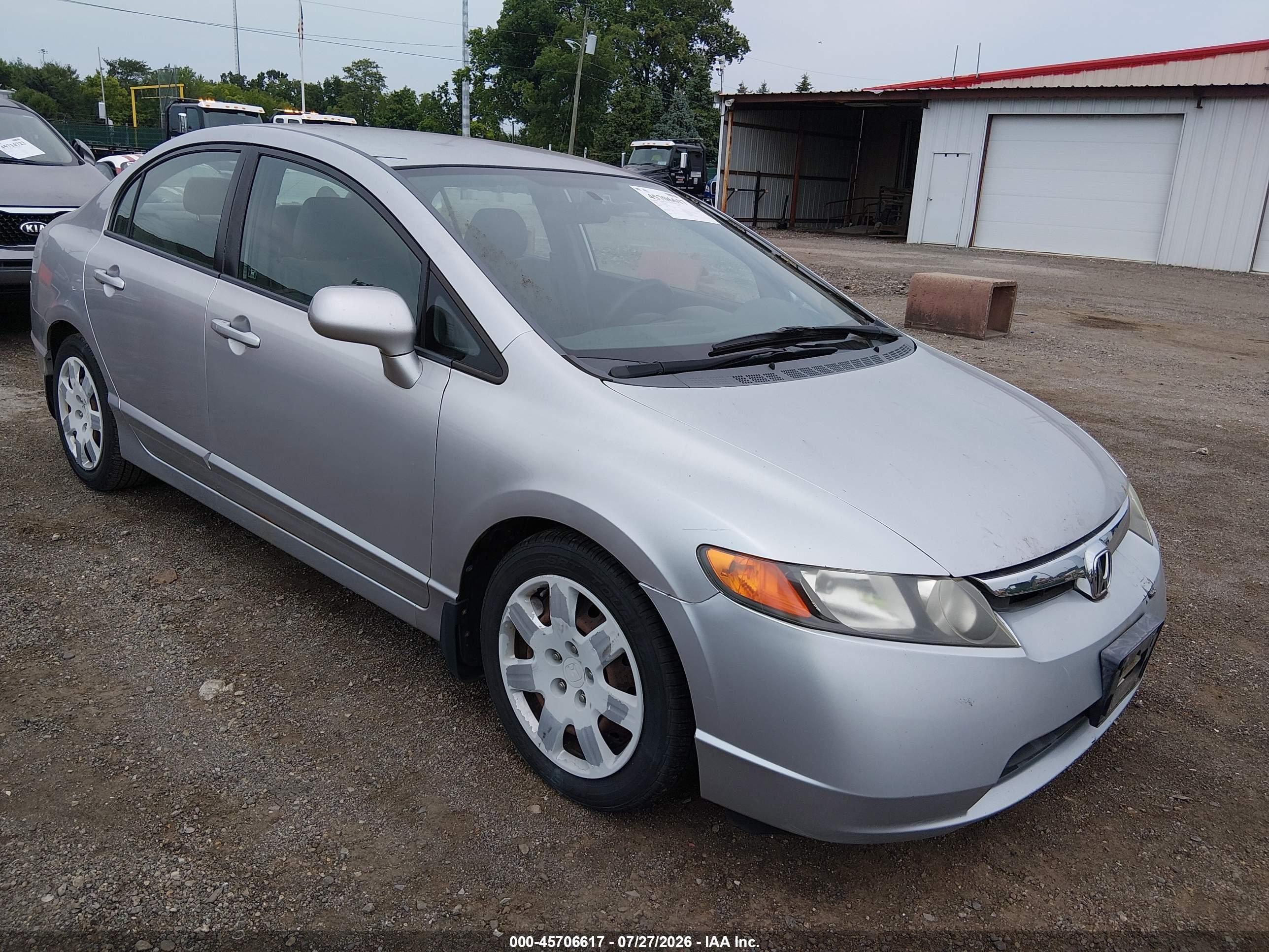 2008 Honda Civic Lx Серебряный vin: 2HGFA16588H337542