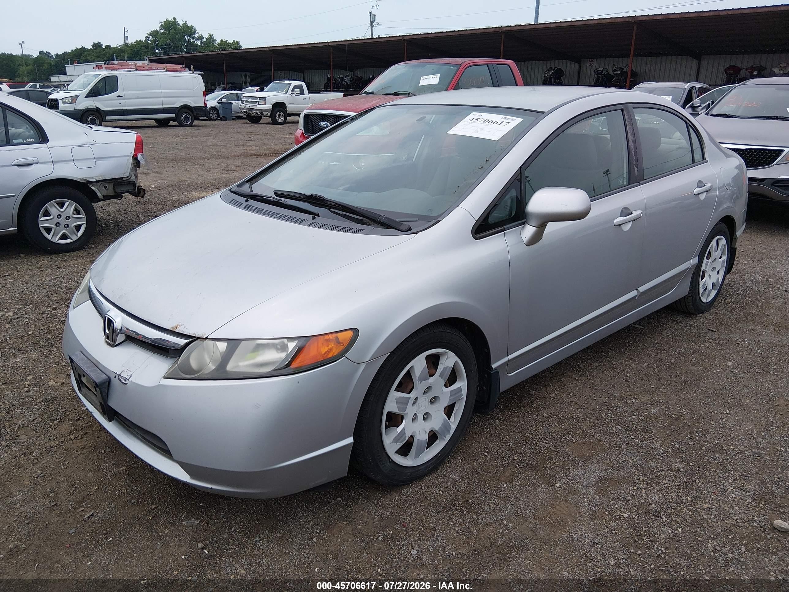 2008 Honda Civic Lx Серебряный vin: 2HGFA16588H337542