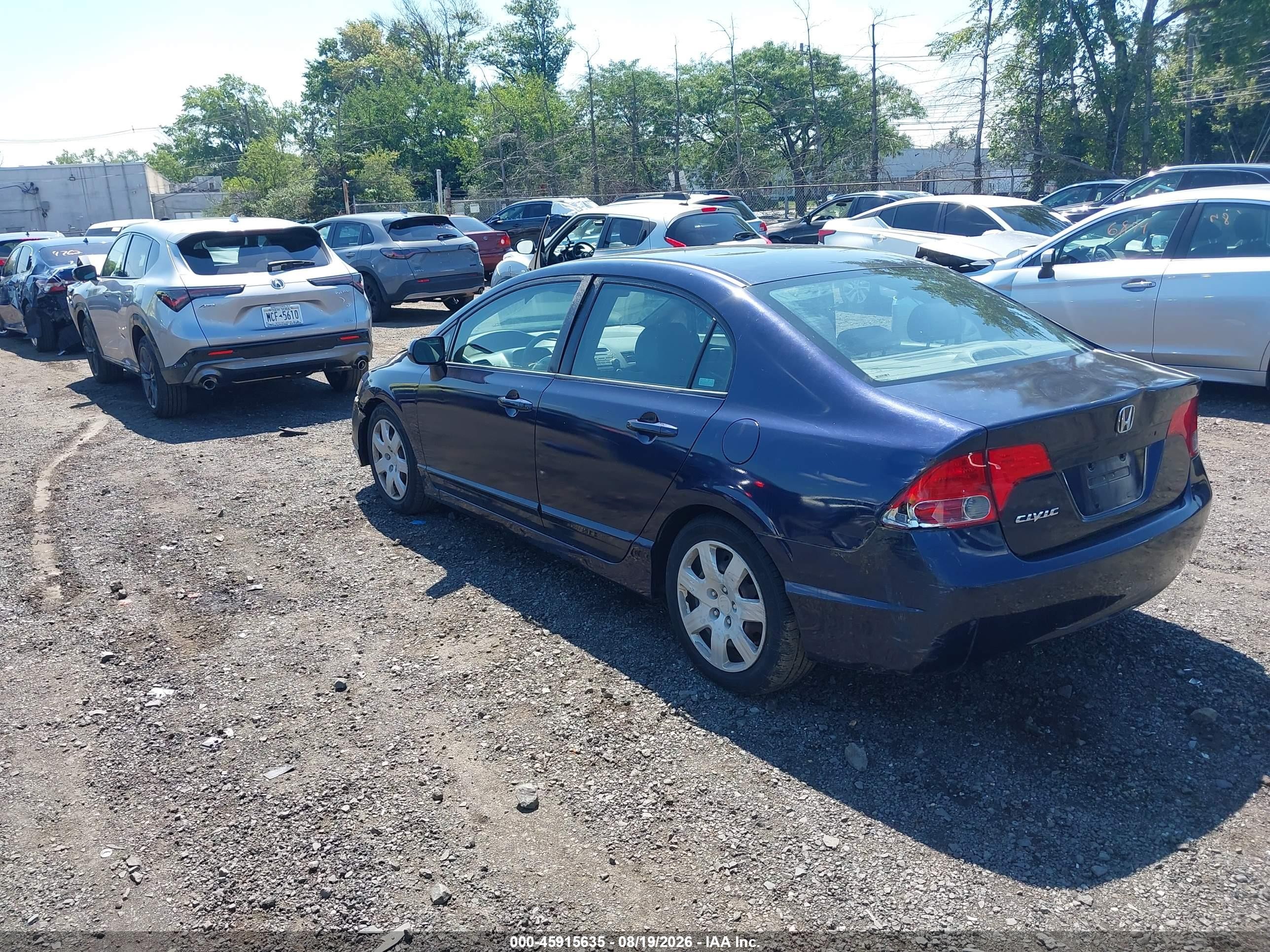 2008 Honda Civic Lx Blue vin: 2HGFA16588H501596