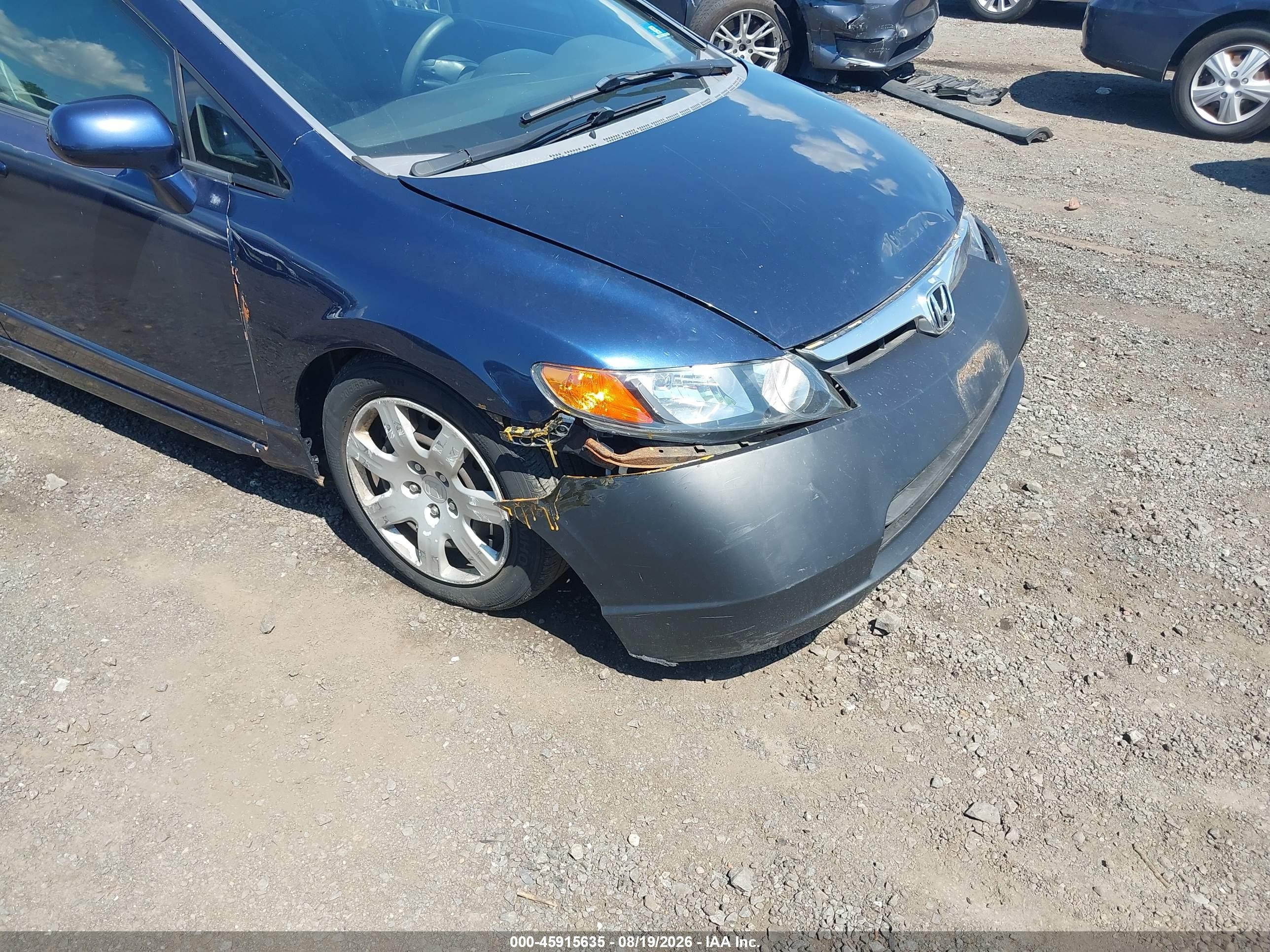 2008 Honda Civic Lx Blue vin: 2HGFA16588H501596