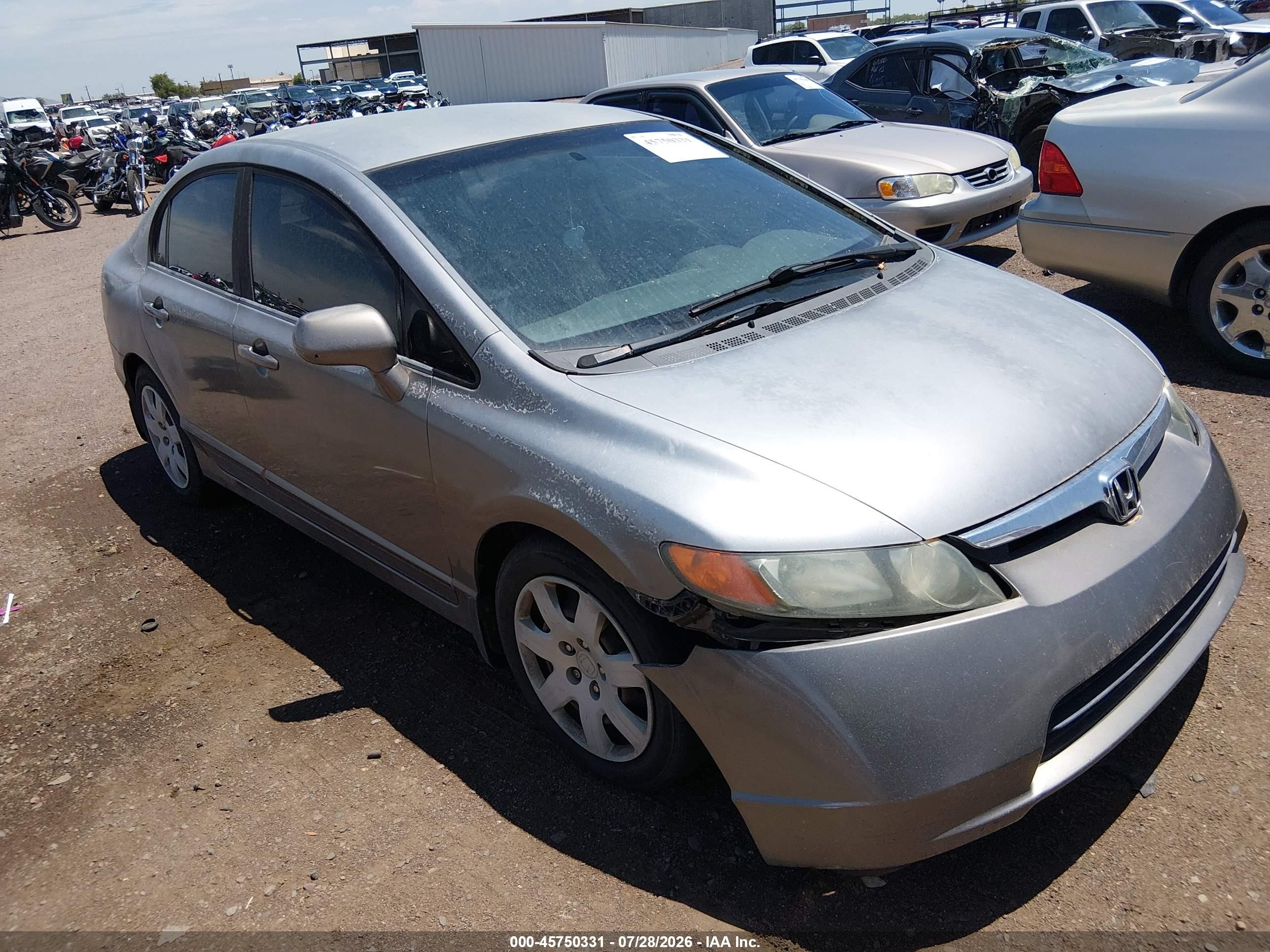 2008 Honda Civic Lx Gray vin: 2HGFA16588H527258