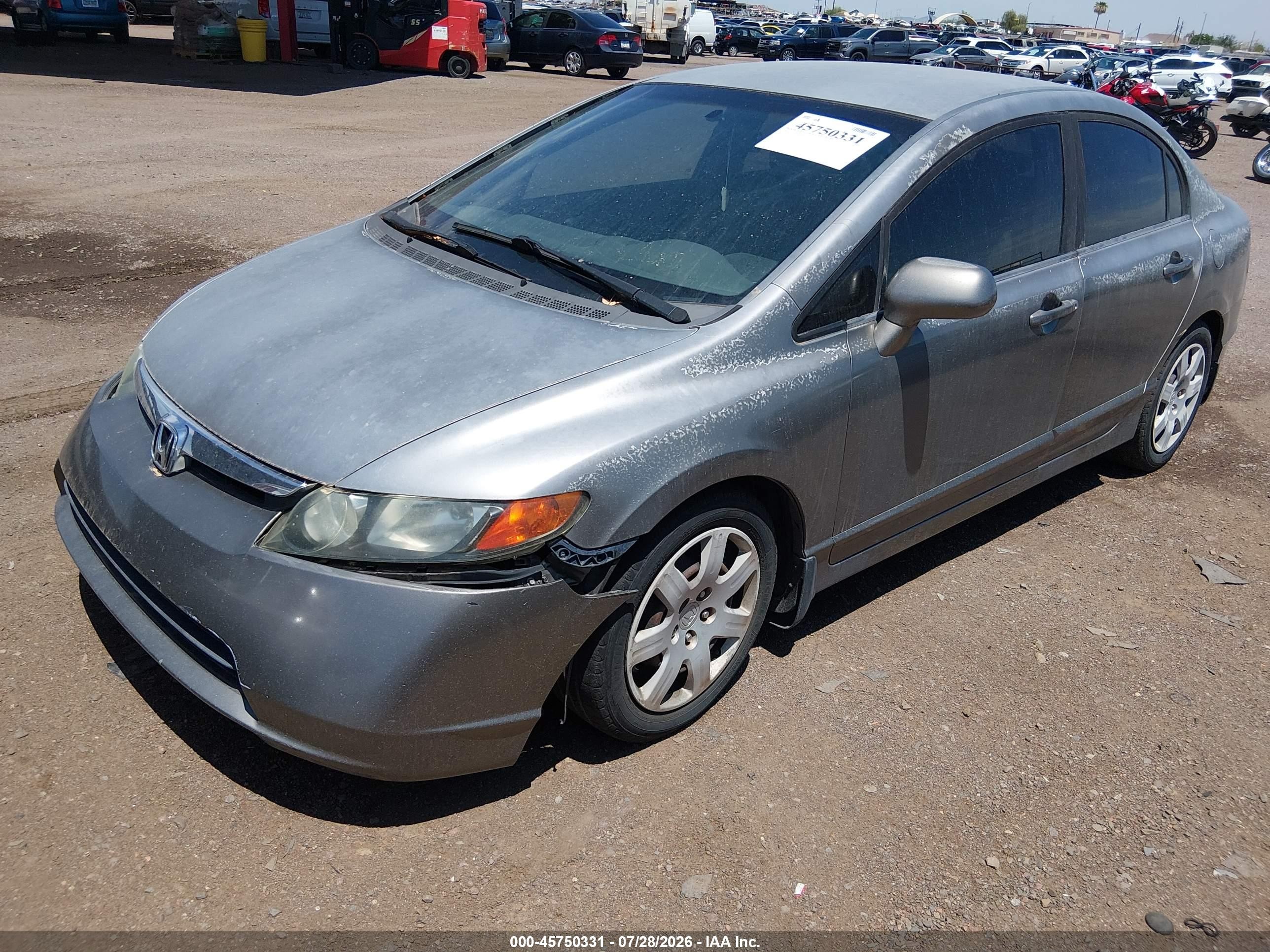 2008 Honda Civic Lx Gray vin: 2HGFA16588H527258