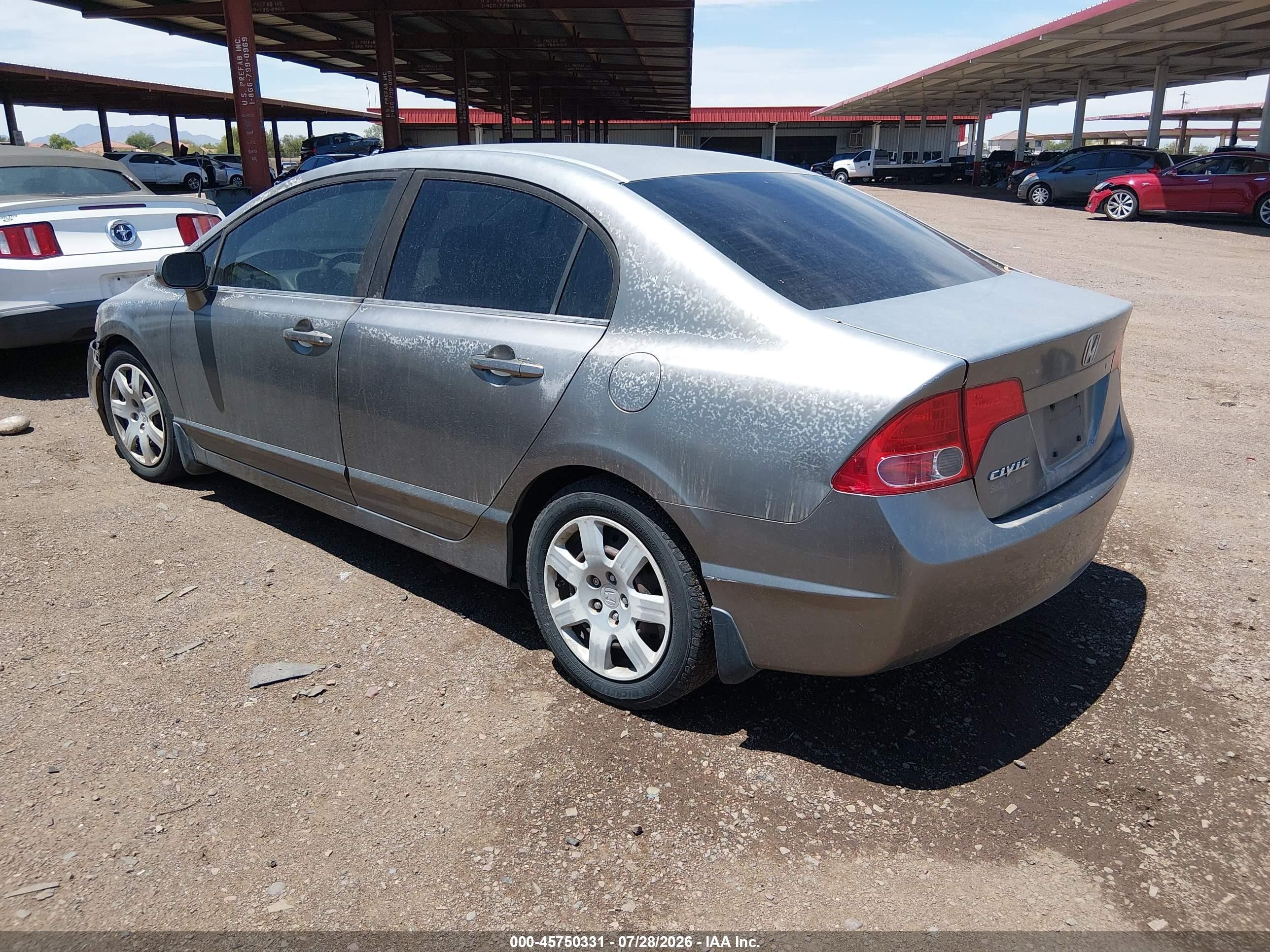 2008 Honda Civic Lx Gray vin: 2HGFA16588H527258