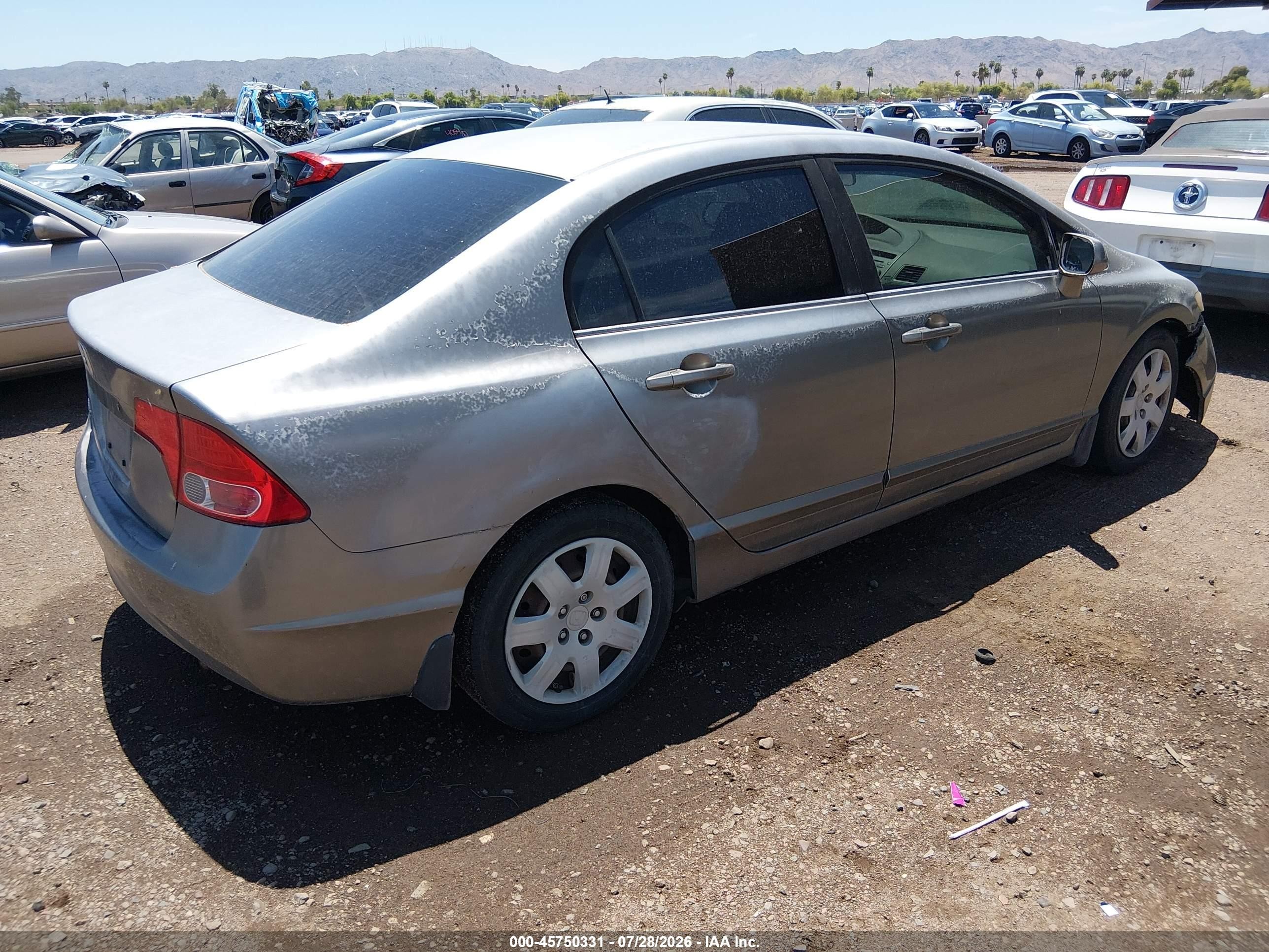 2008 Honda Civic Lx Gray vin: 2HGFA16588H527258