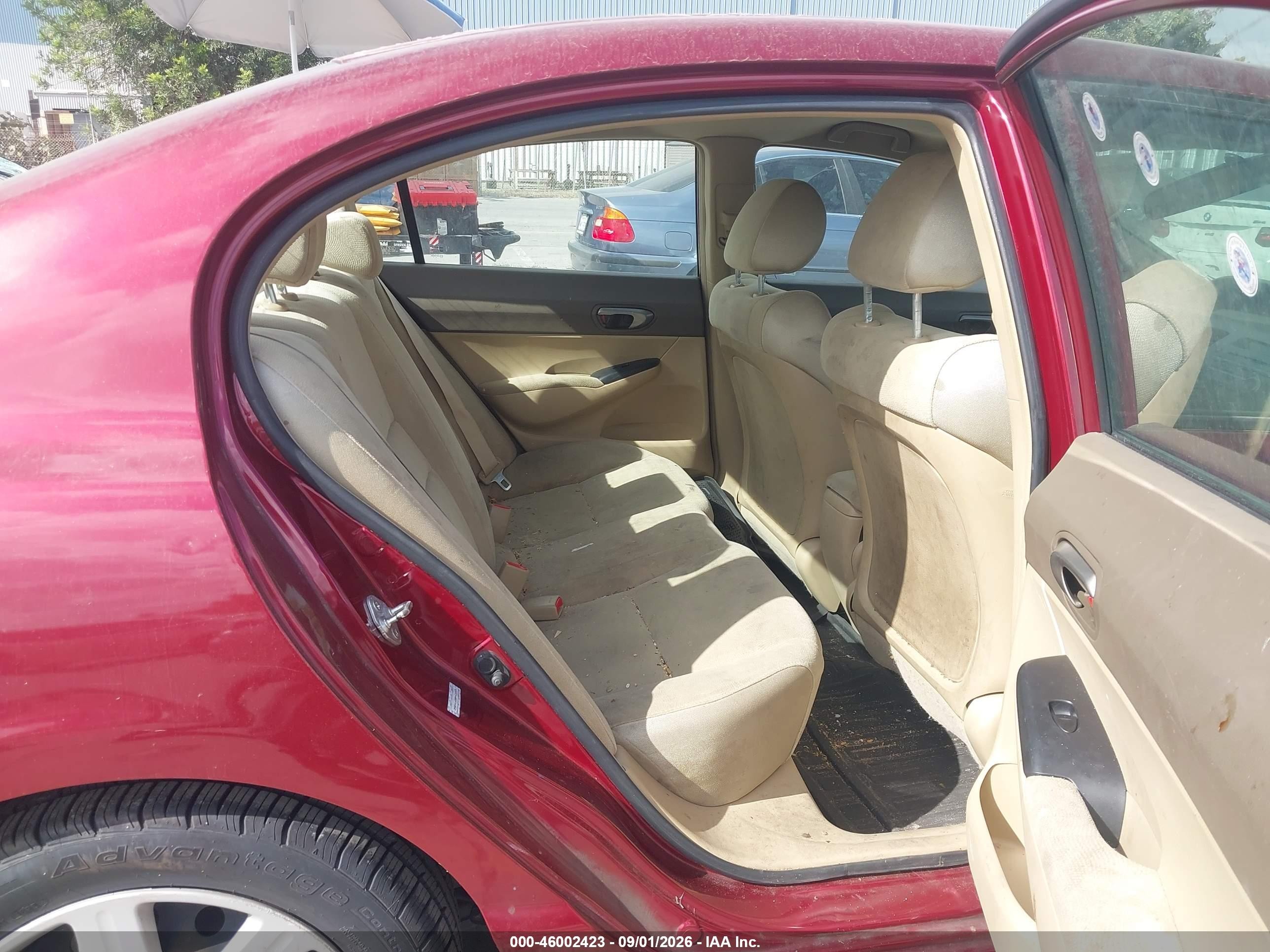 2008 Honda Civic Lx Burgundy vin: 2HGFA16588H532475