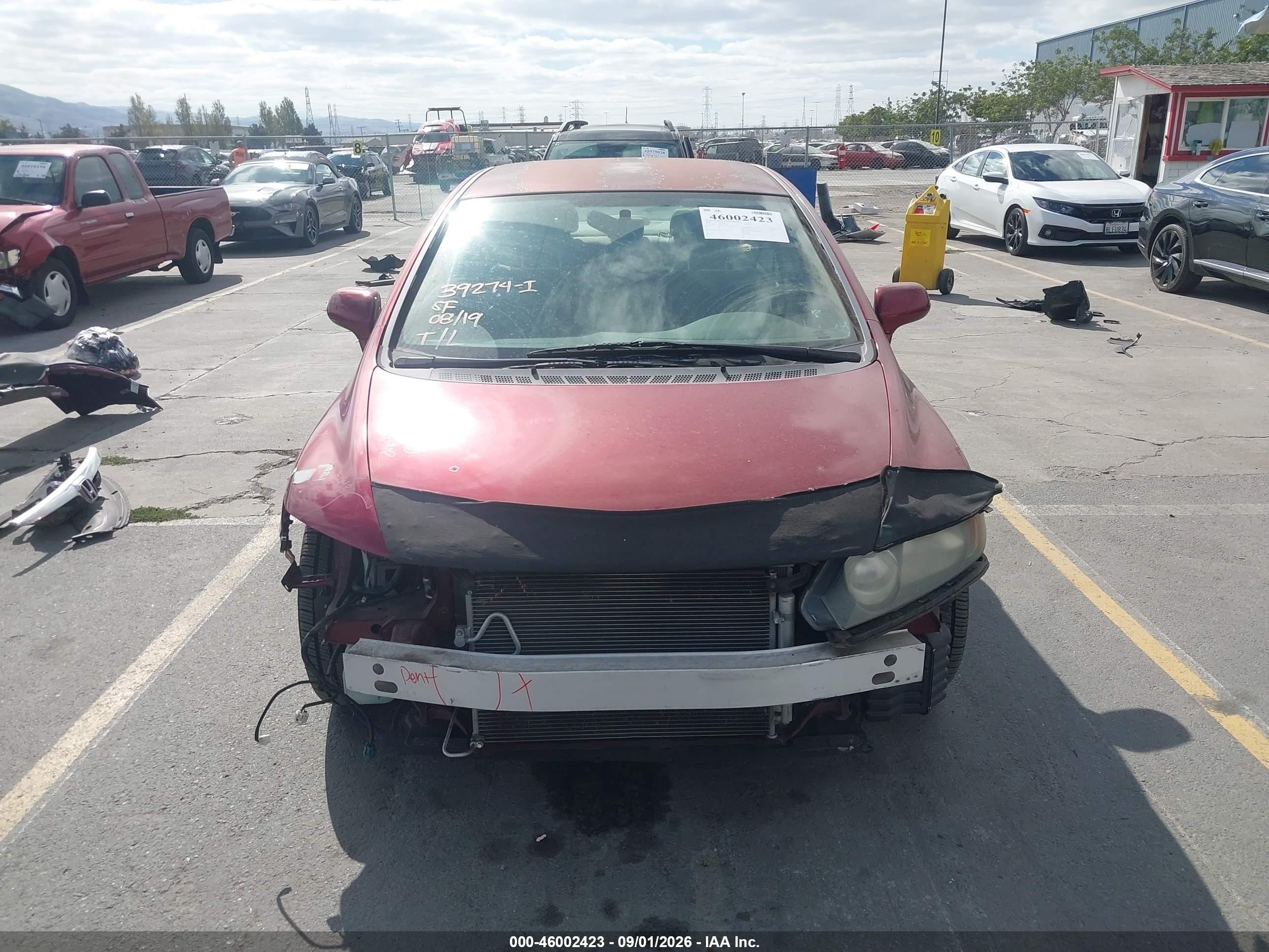2008 Honda Civic Lx Burgundy vin: 2HGFA16588H532475