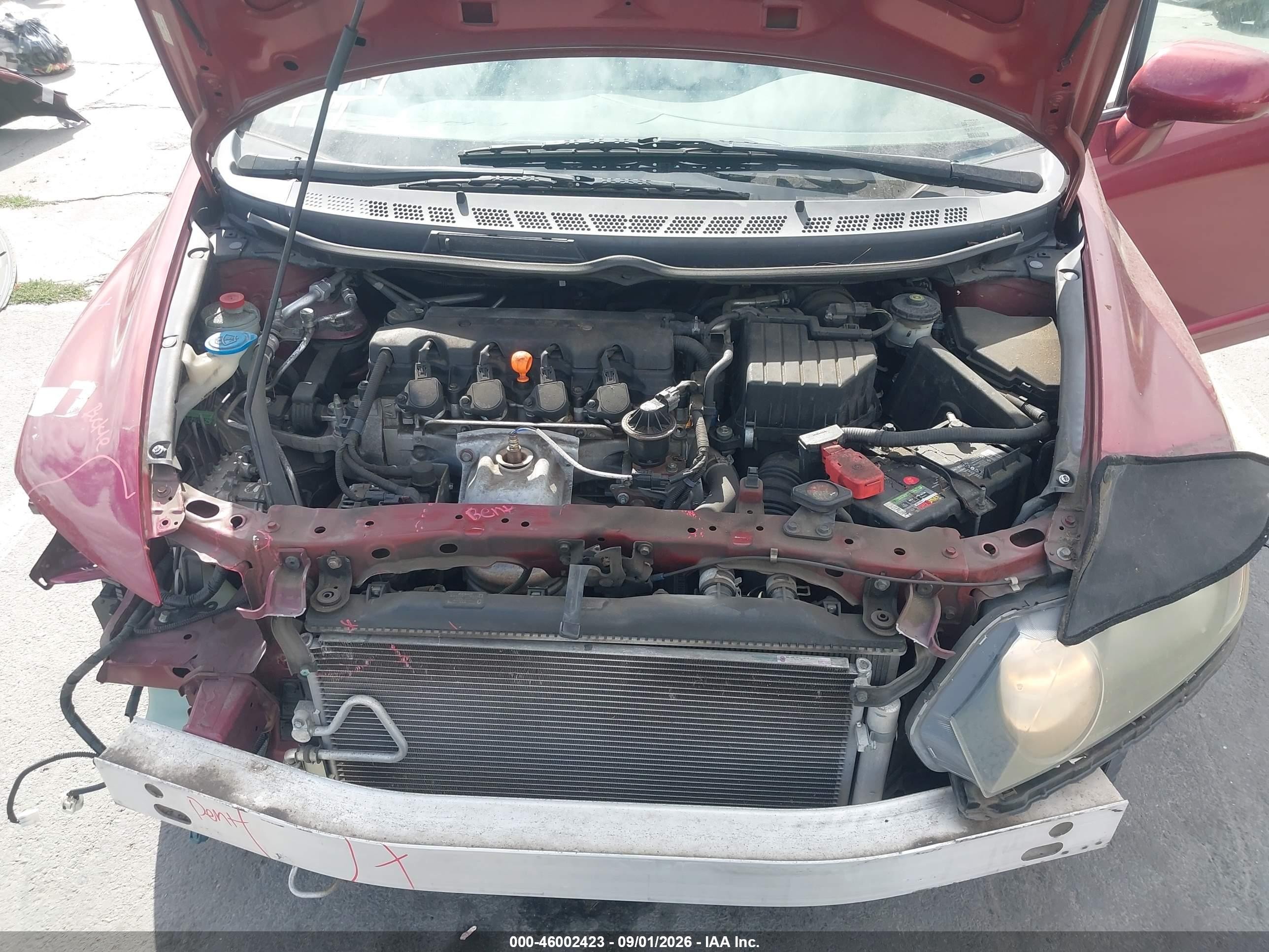 2008 Honda Civic Lx Burgundy vin: 2HGFA16588H532475