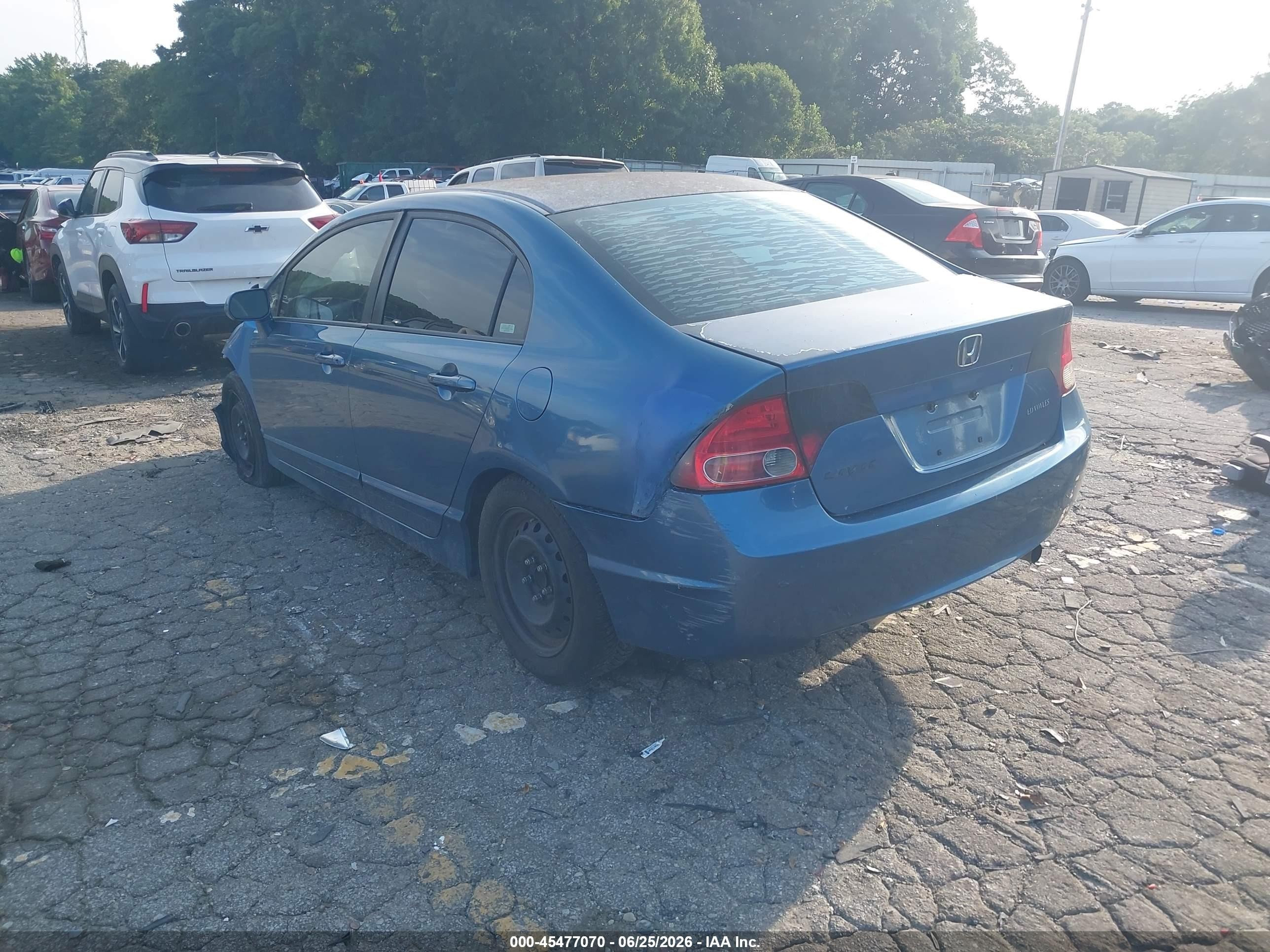 2008 Honda Civic Lx Blue vin: 2HGFA16588H535456