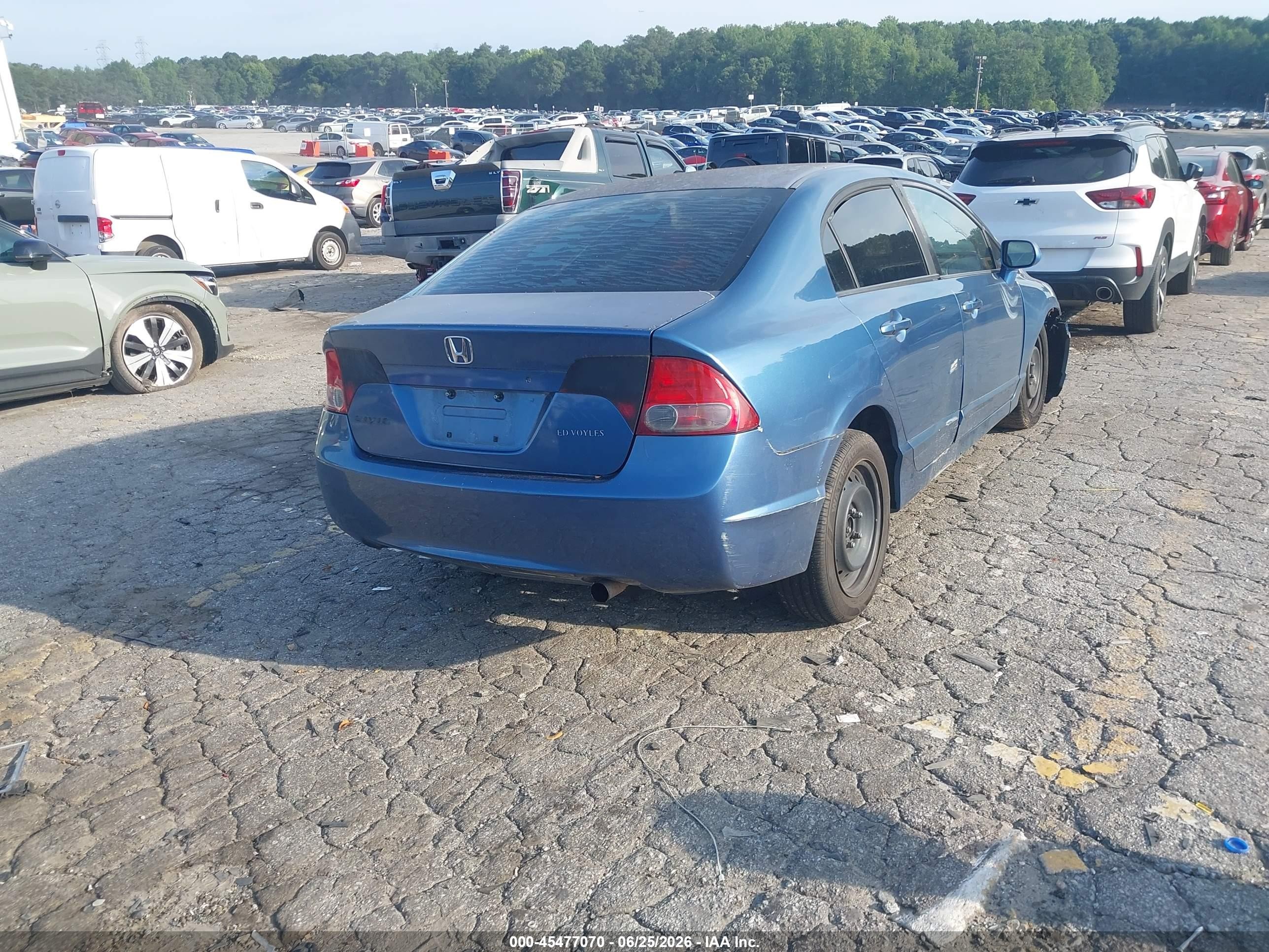 2008 Honda Civic Lx Blue vin: 2HGFA16588H535456