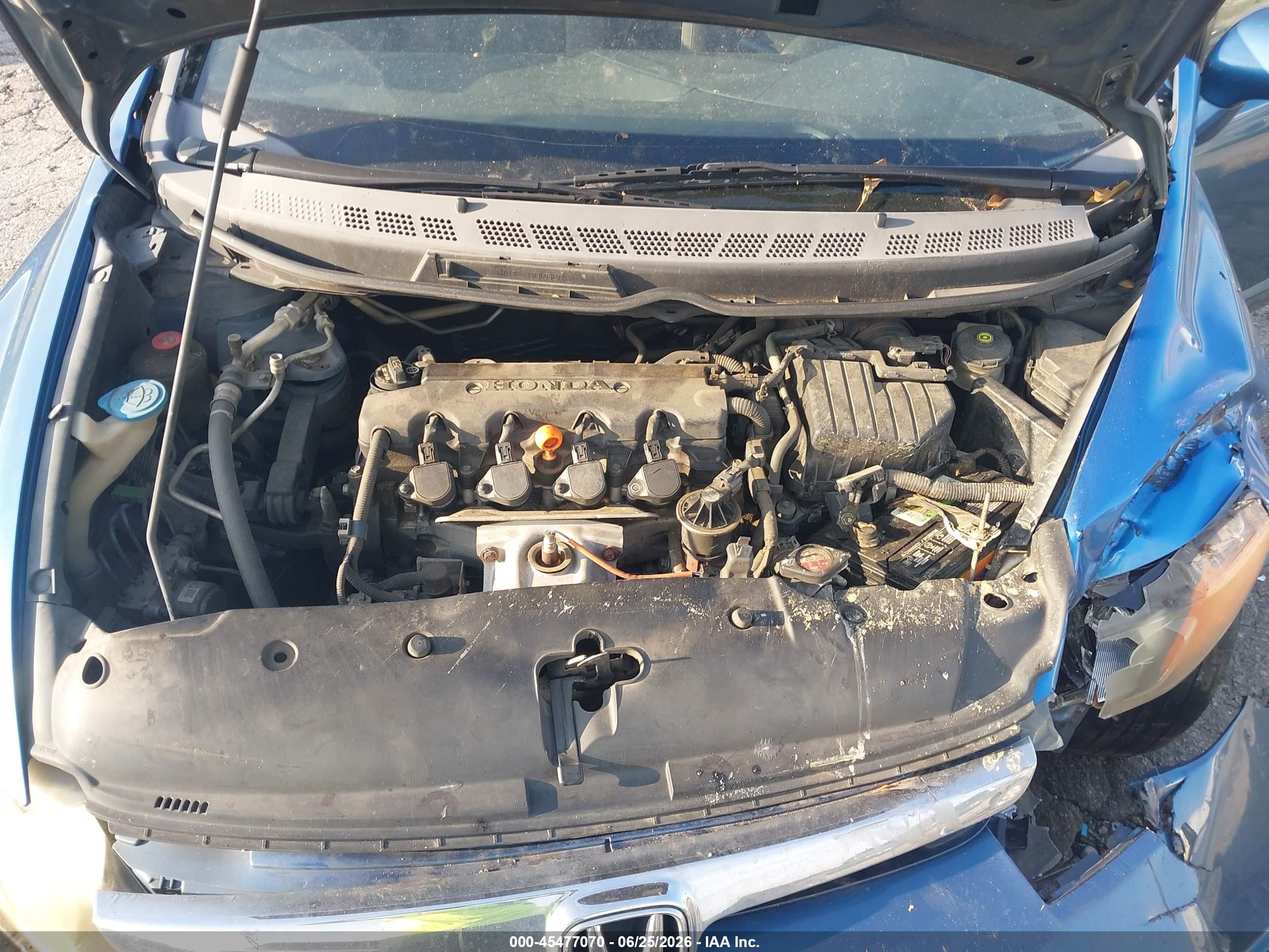 2008 Honda Civic Lx Blue vin: 2HGFA16588H535456