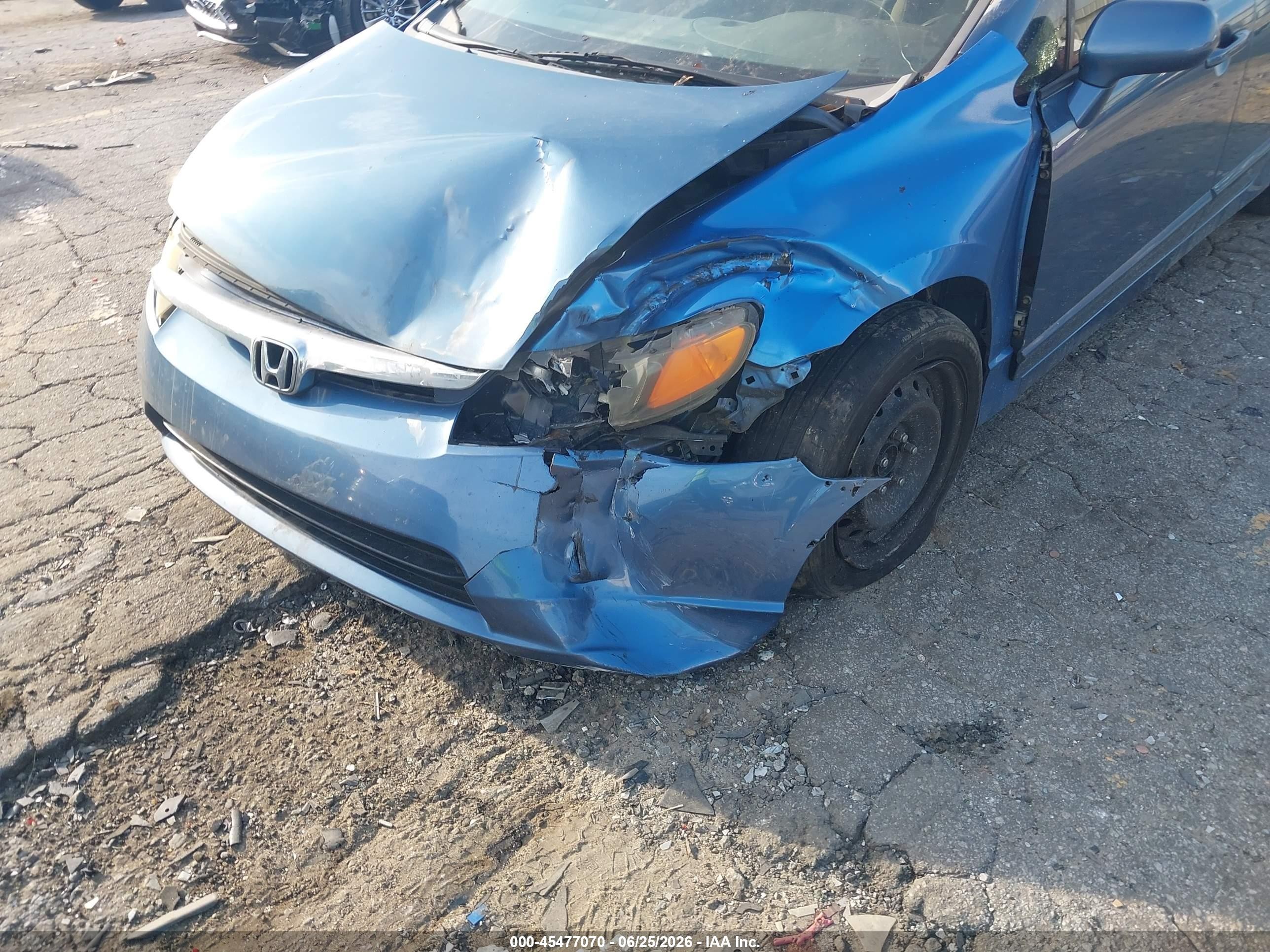 2008 Honda Civic Lx Blue vin: 2HGFA16588H535456