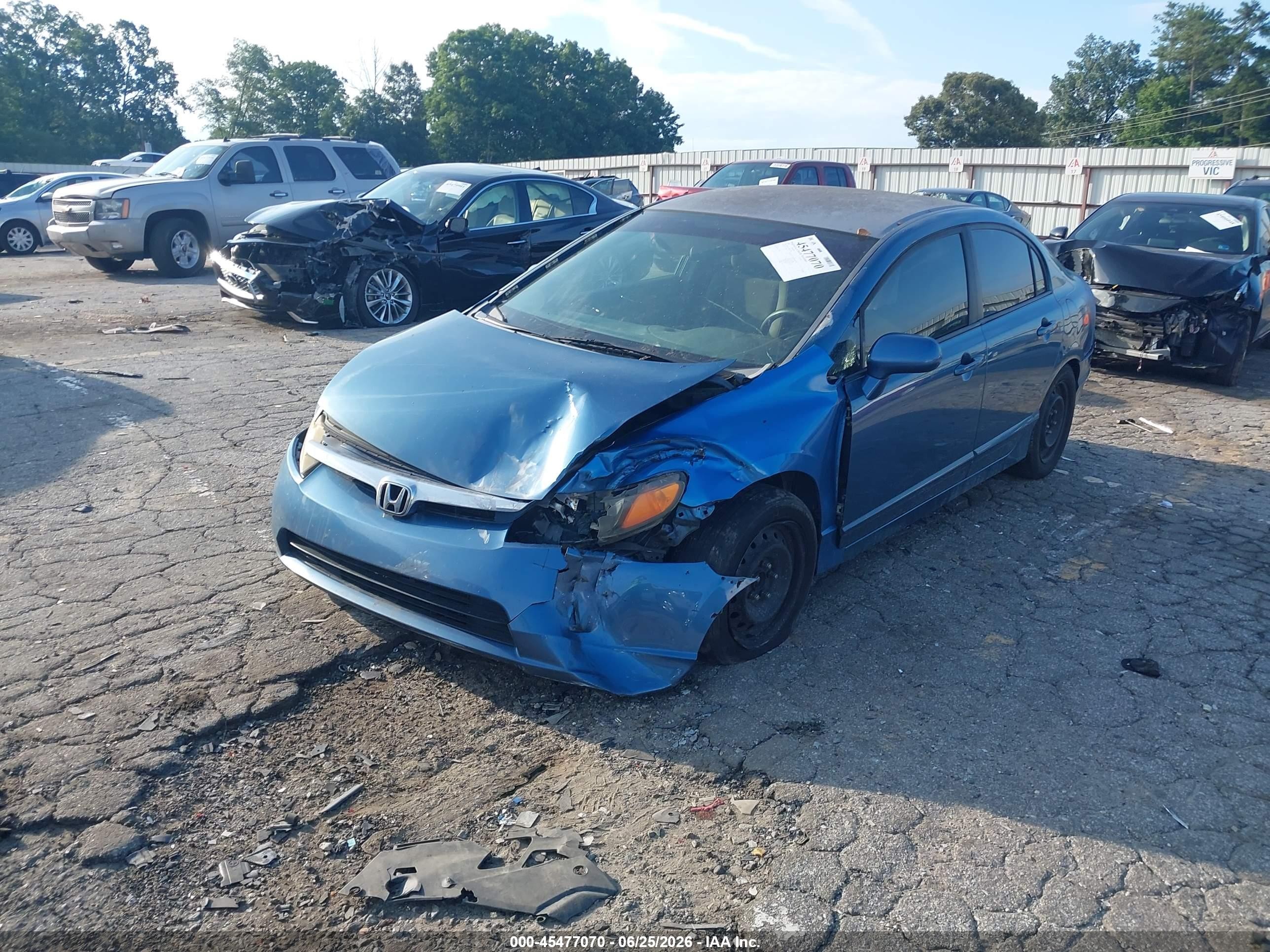 2008 Honda Civic Lx Blue vin: 2HGFA16588H535456