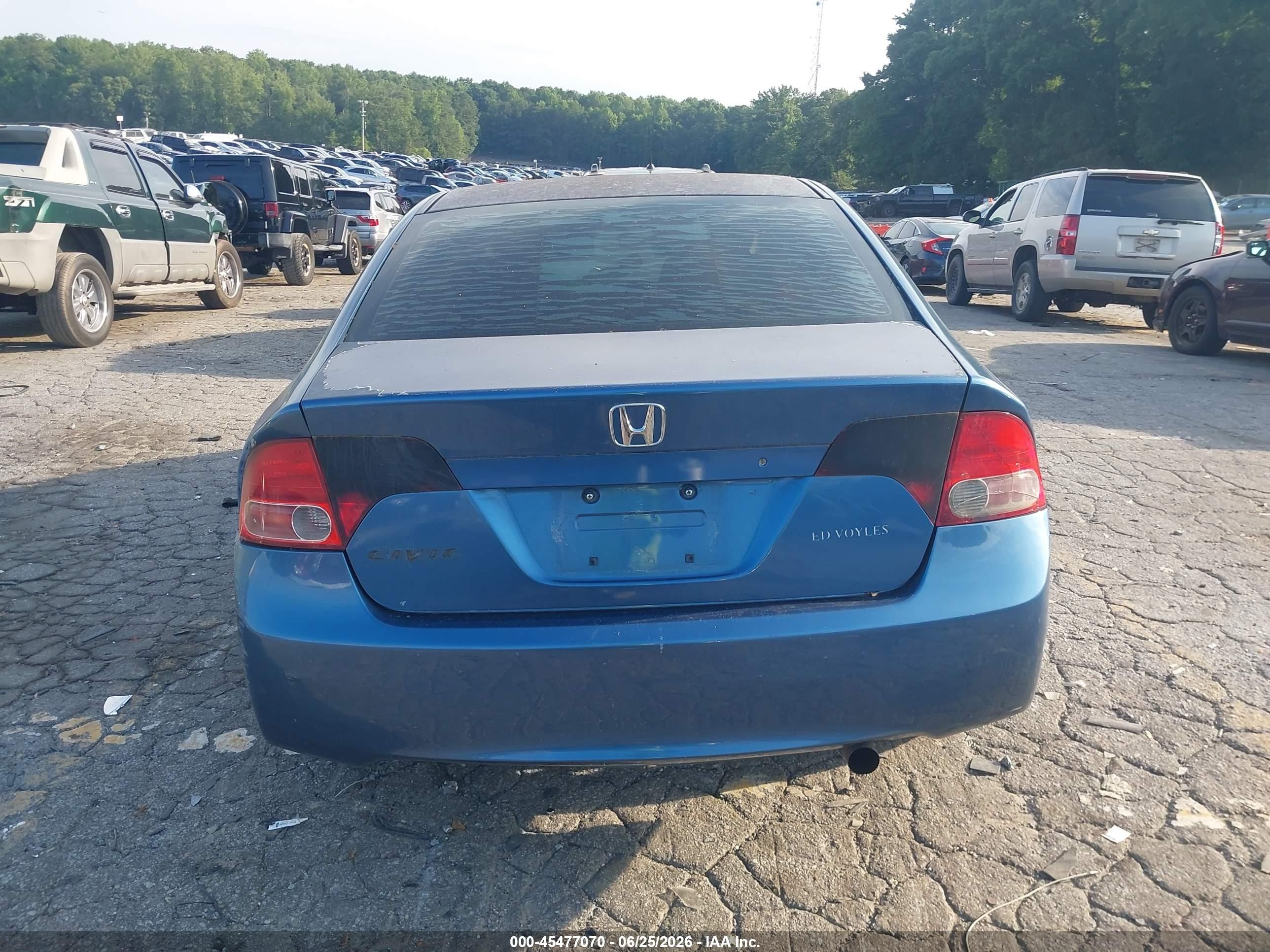 2008 Honda Civic Lx Blue vin: 2HGFA16588H535456