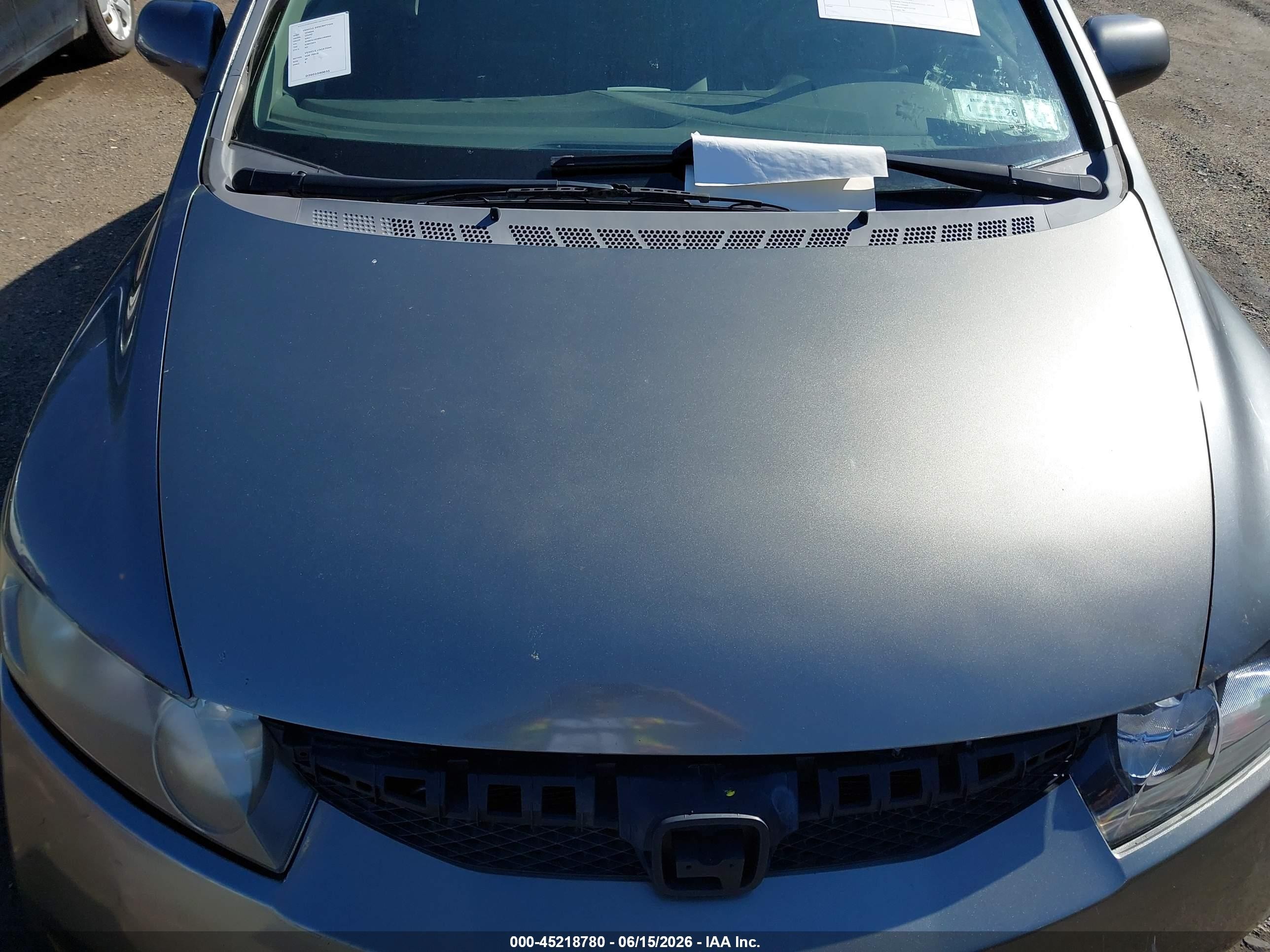 2009 Honda Civic Lx Gray vin: 2HGFA16589H364662