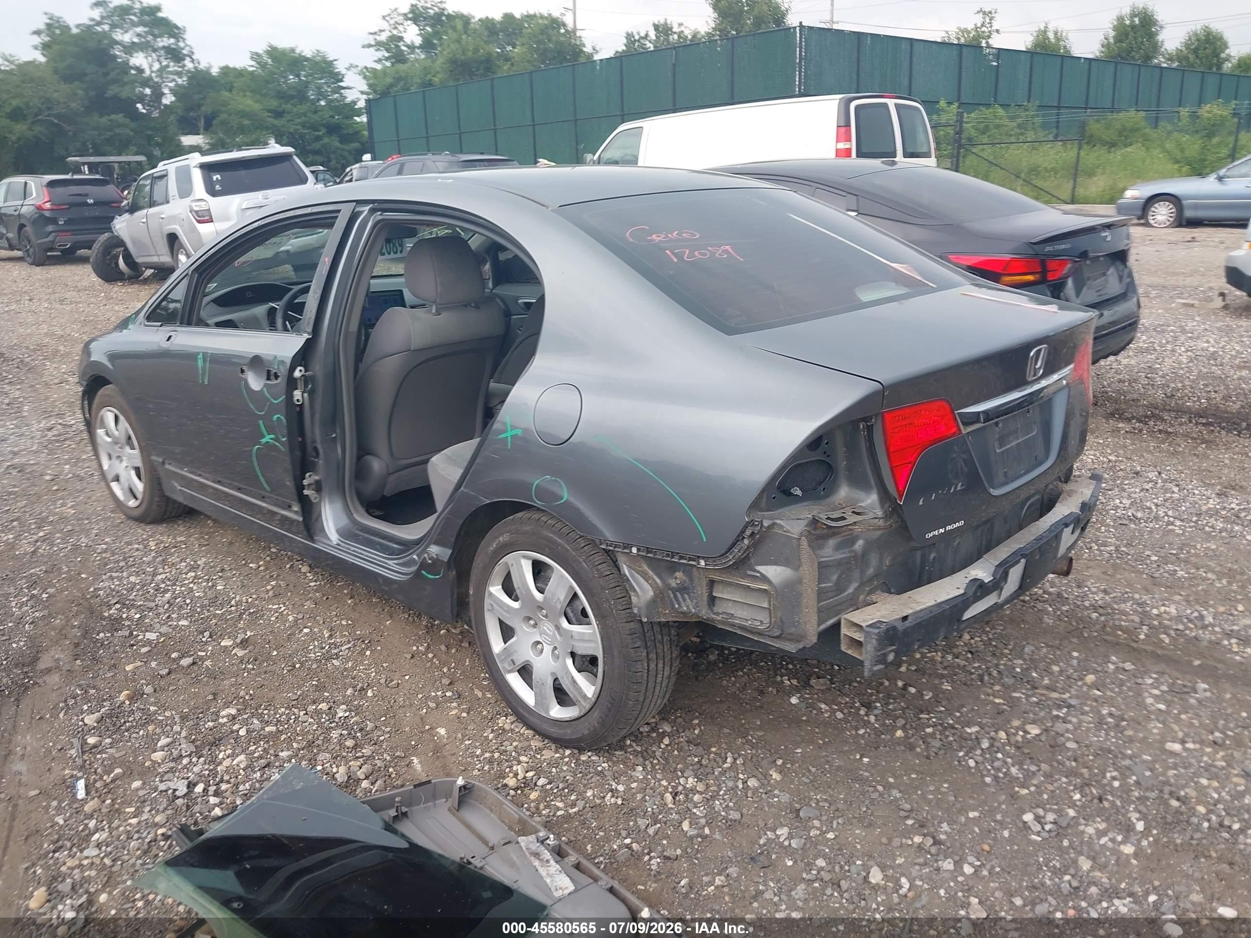 2009 Honda Civic Lx Gray vin: 2HGFA16589H367657