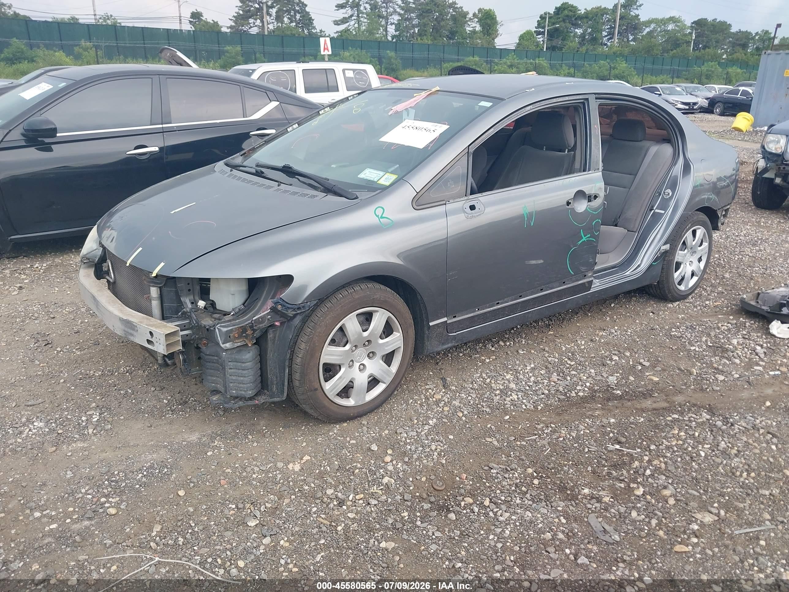 2009 Honda Civic Lx Gray vin: 2HGFA16589H367657