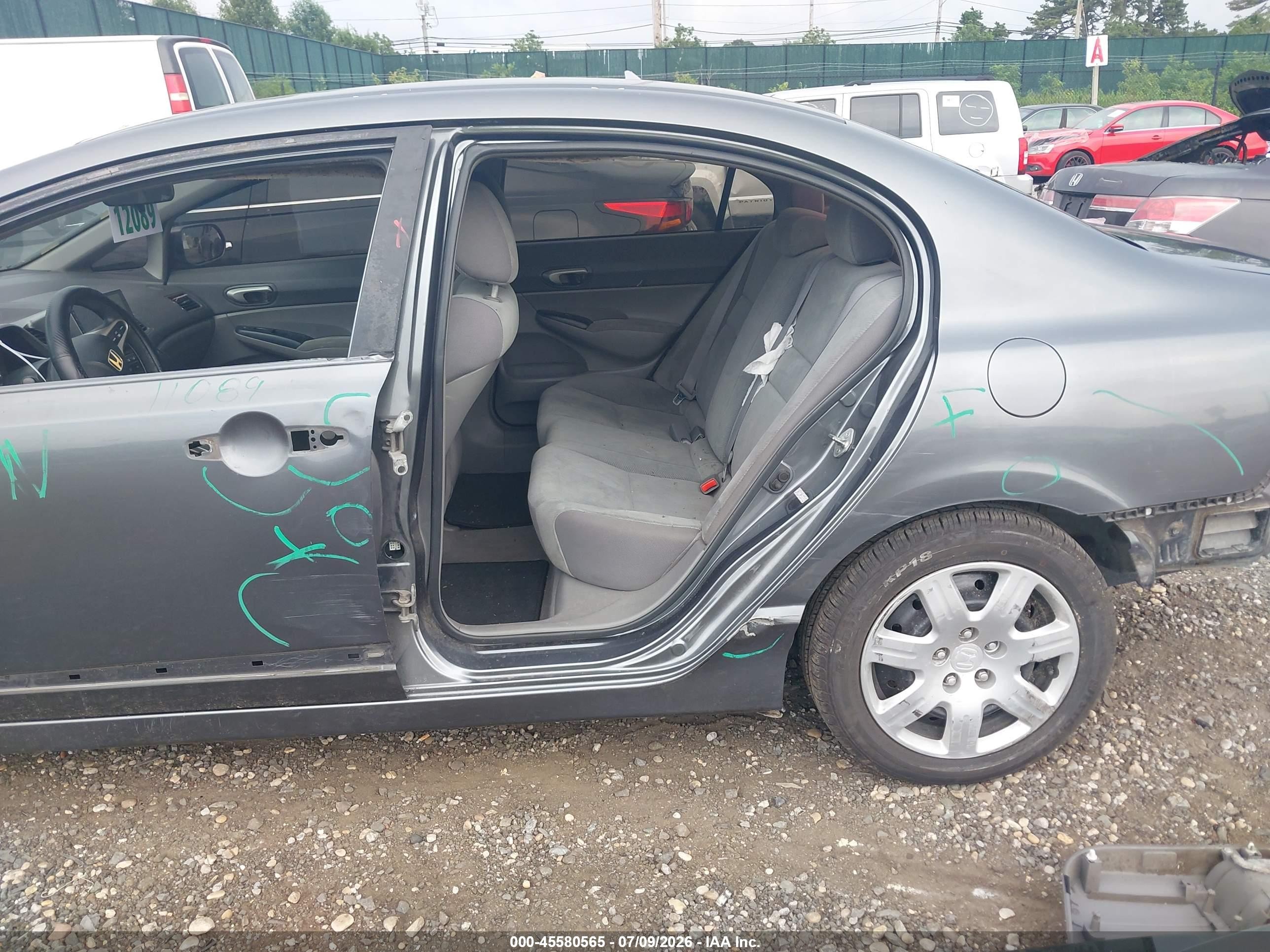 2009 Honda Civic Lx Gray vin: 2HGFA16589H367657