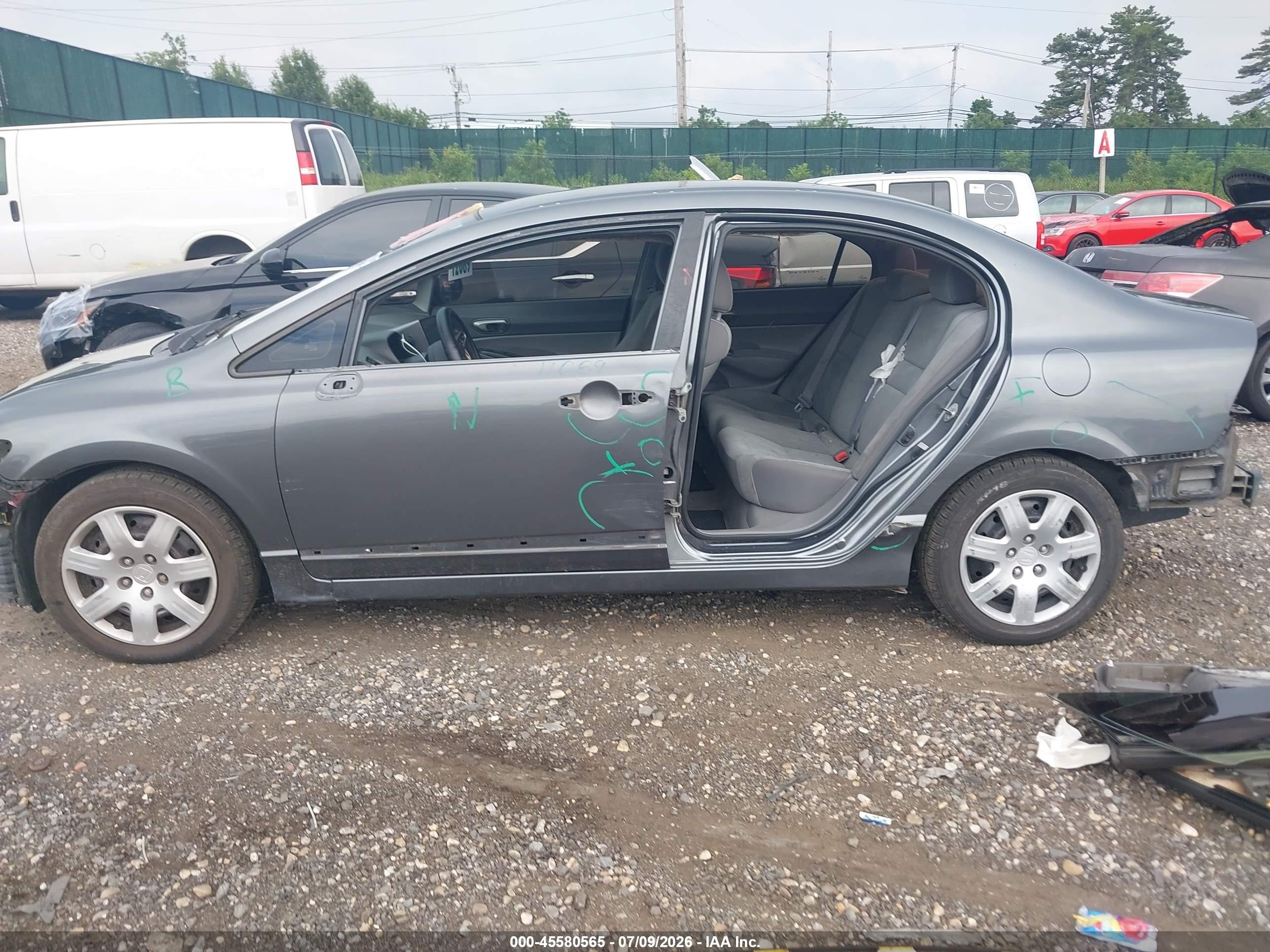 2009 Honda Civic Lx Gray vin: 2HGFA16589H367657