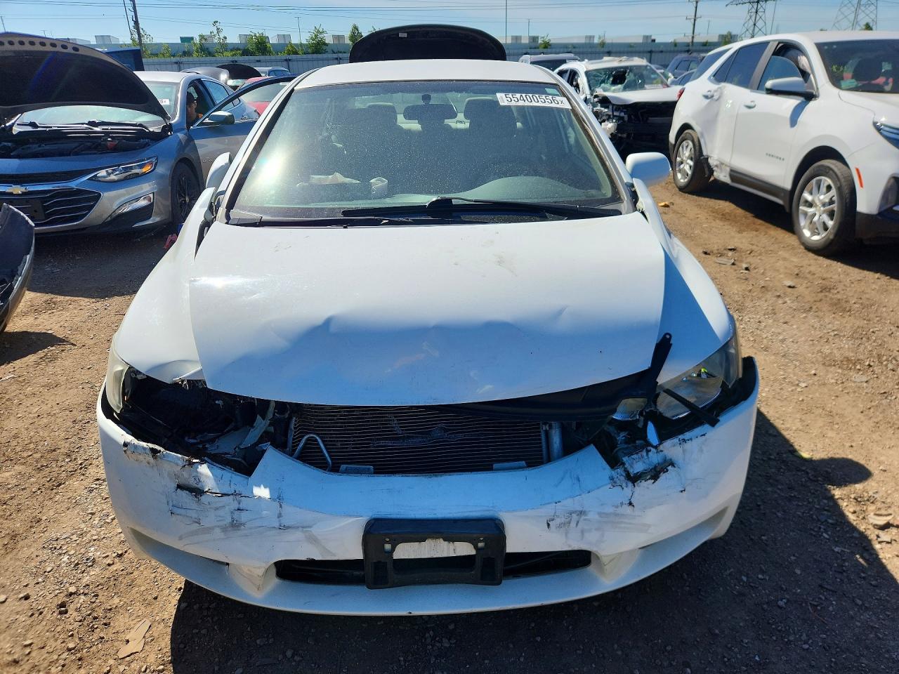 2009 Honda Civic Lx White vin: 2HGFA16589H368372