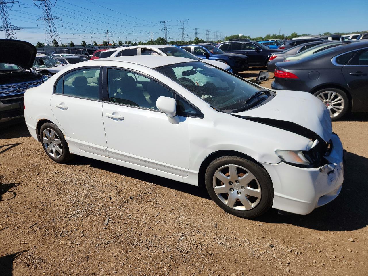 2009 Honda Civic Lx White vin: 2HGFA16589H368372