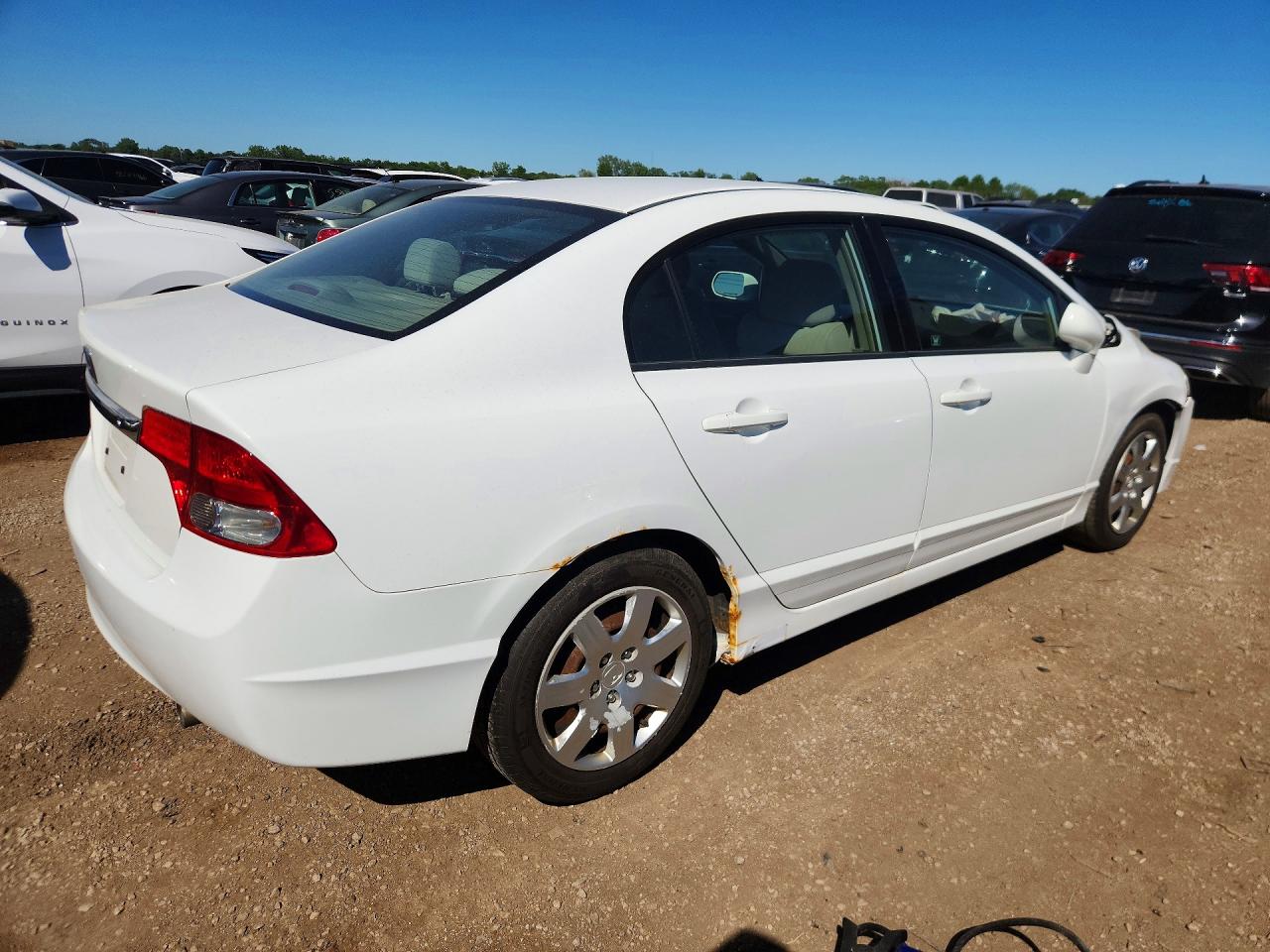 2009 Honda Civic Lx White vin: 2HGFA16589H368372