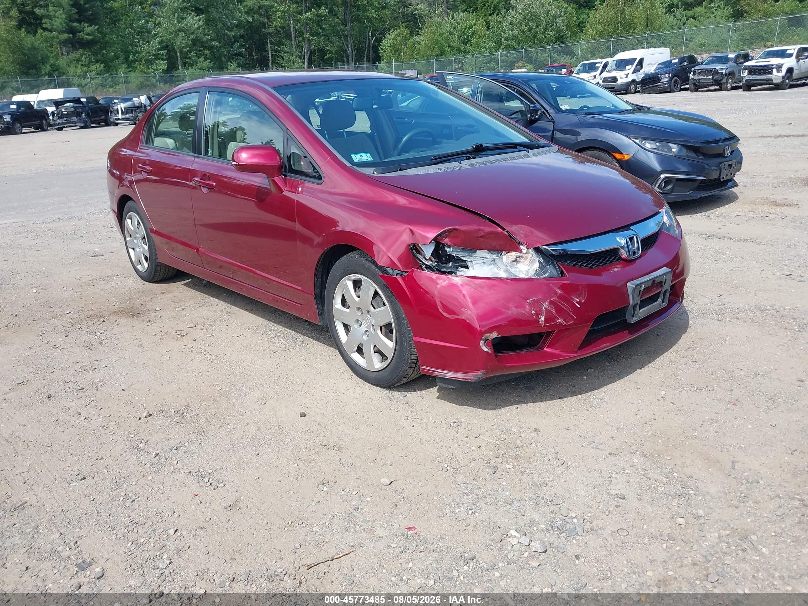 2009 Honda Civic Lx Красный vin: 2HGFA16589H524538