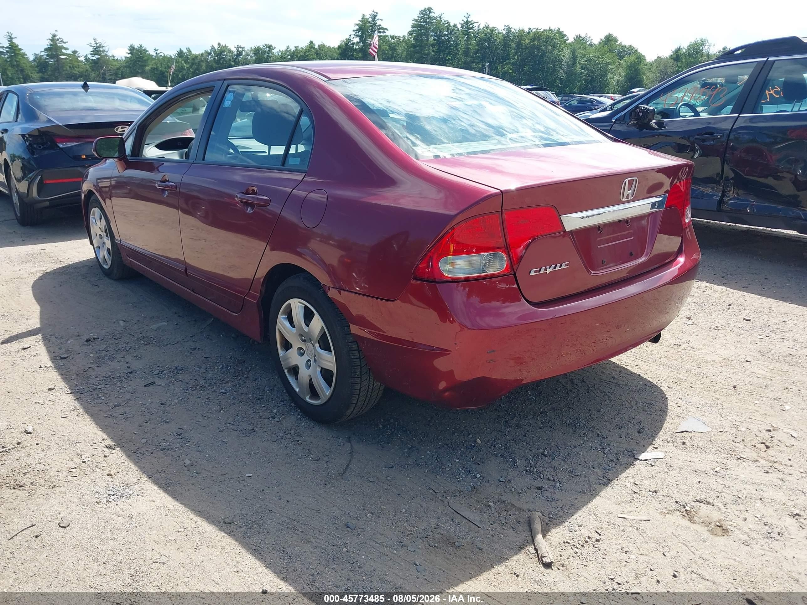 2009 Honda Civic Lx Red vin: 2HGFA16589H524538