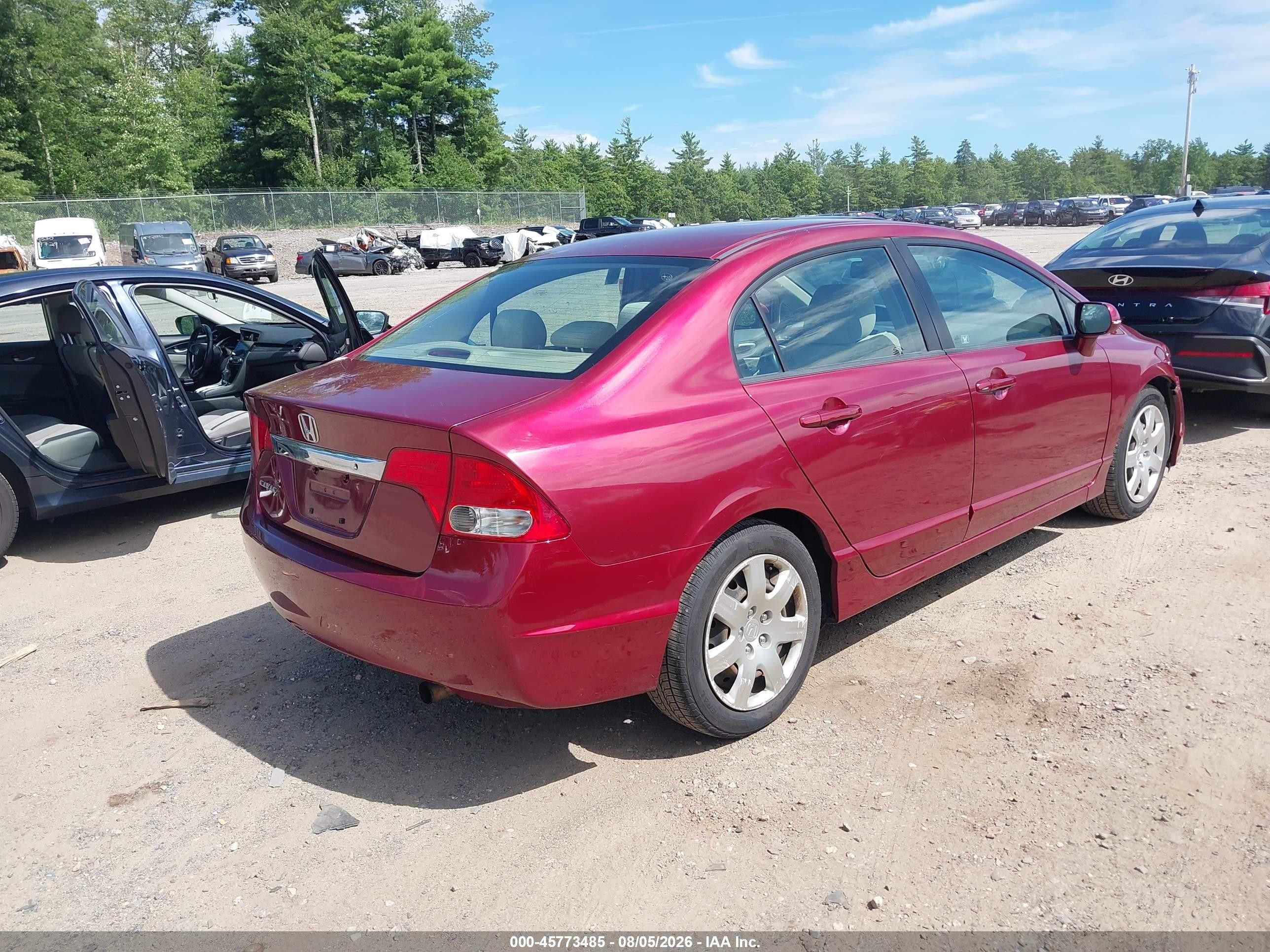 2009 Honda Civic Lx Red vin: 2HGFA16589H524538