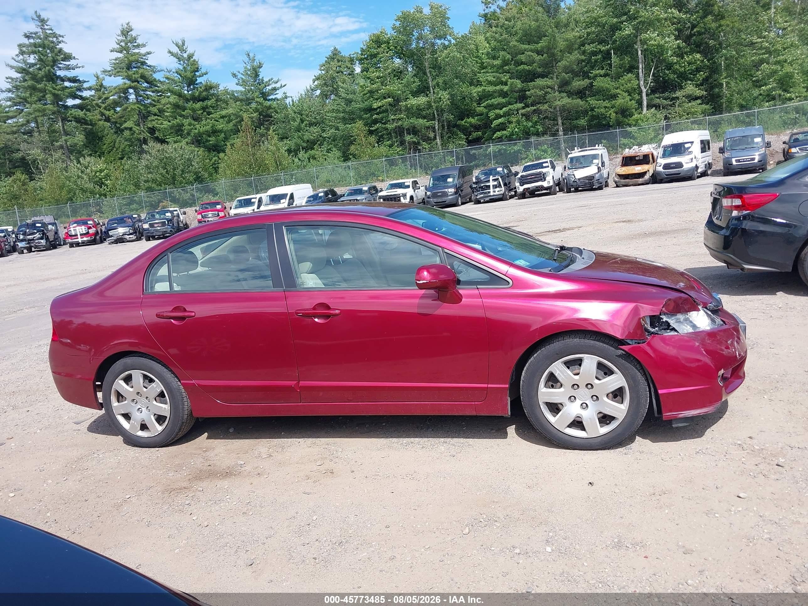 2009 Honda Civic Lx Red vin: 2HGFA16589H524538
