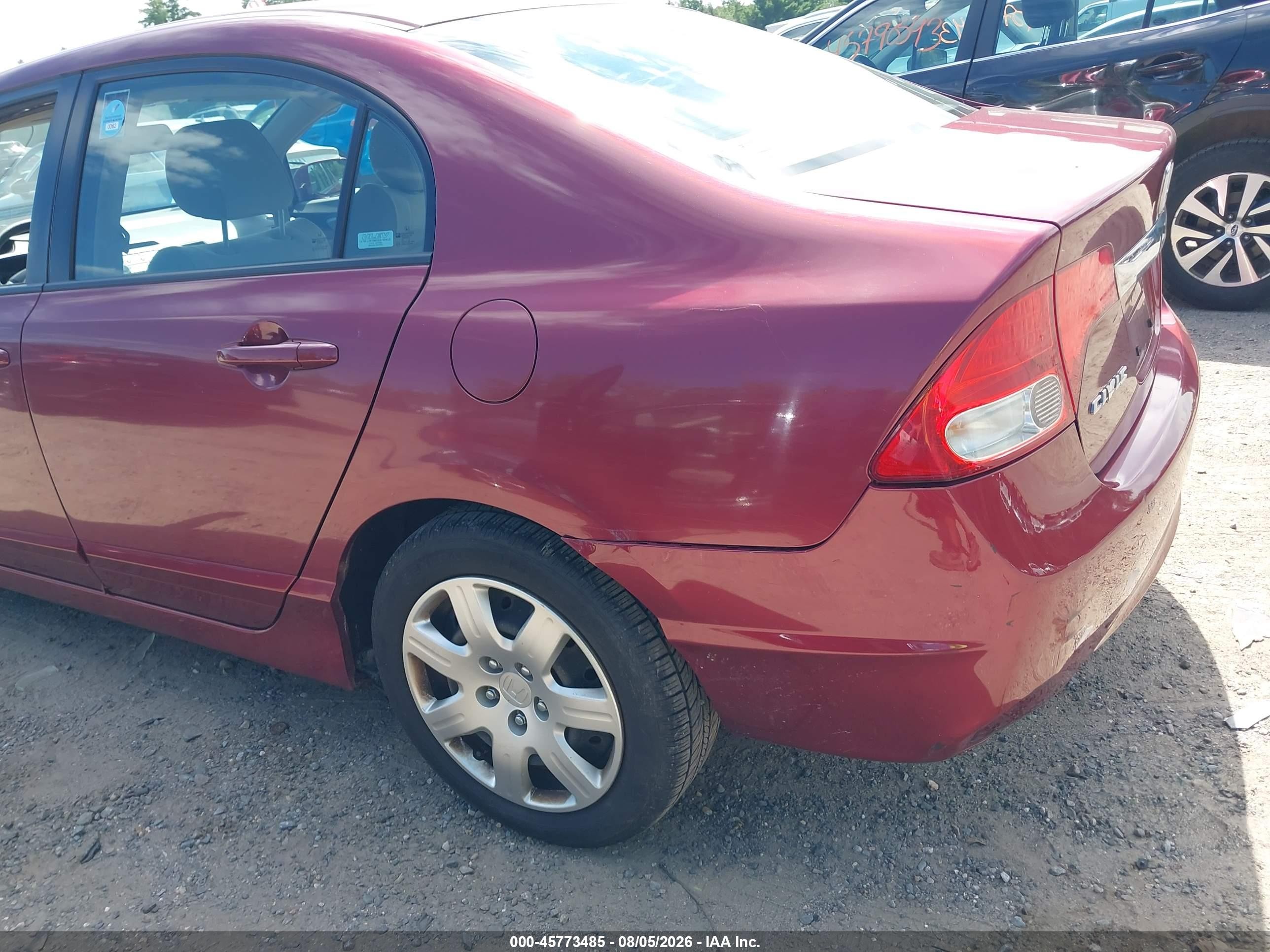 2009 Honda Civic Lx Red vin: 2HGFA16589H524538