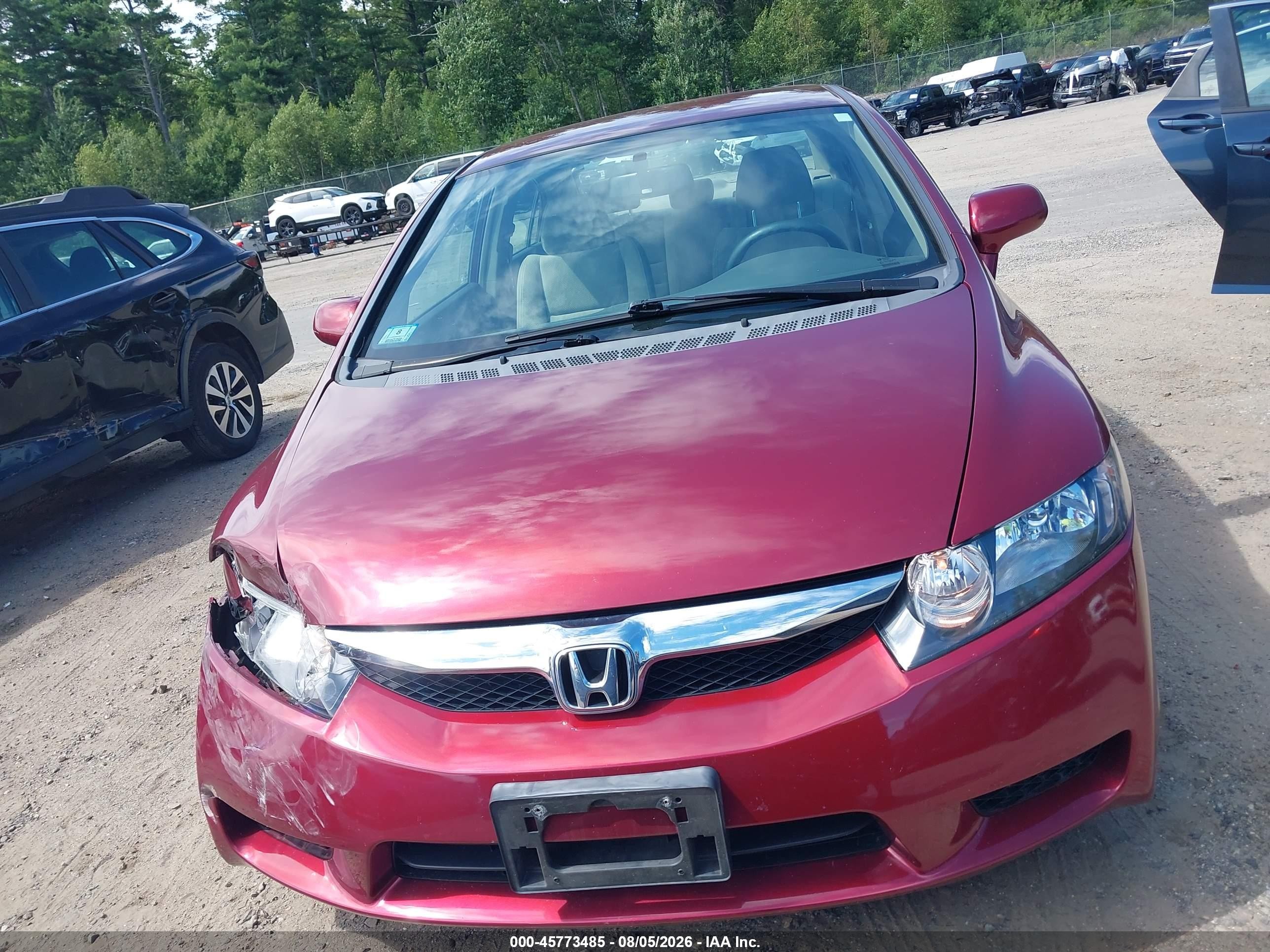 2009 Honda Civic Lx Red vin: 2HGFA16589H524538