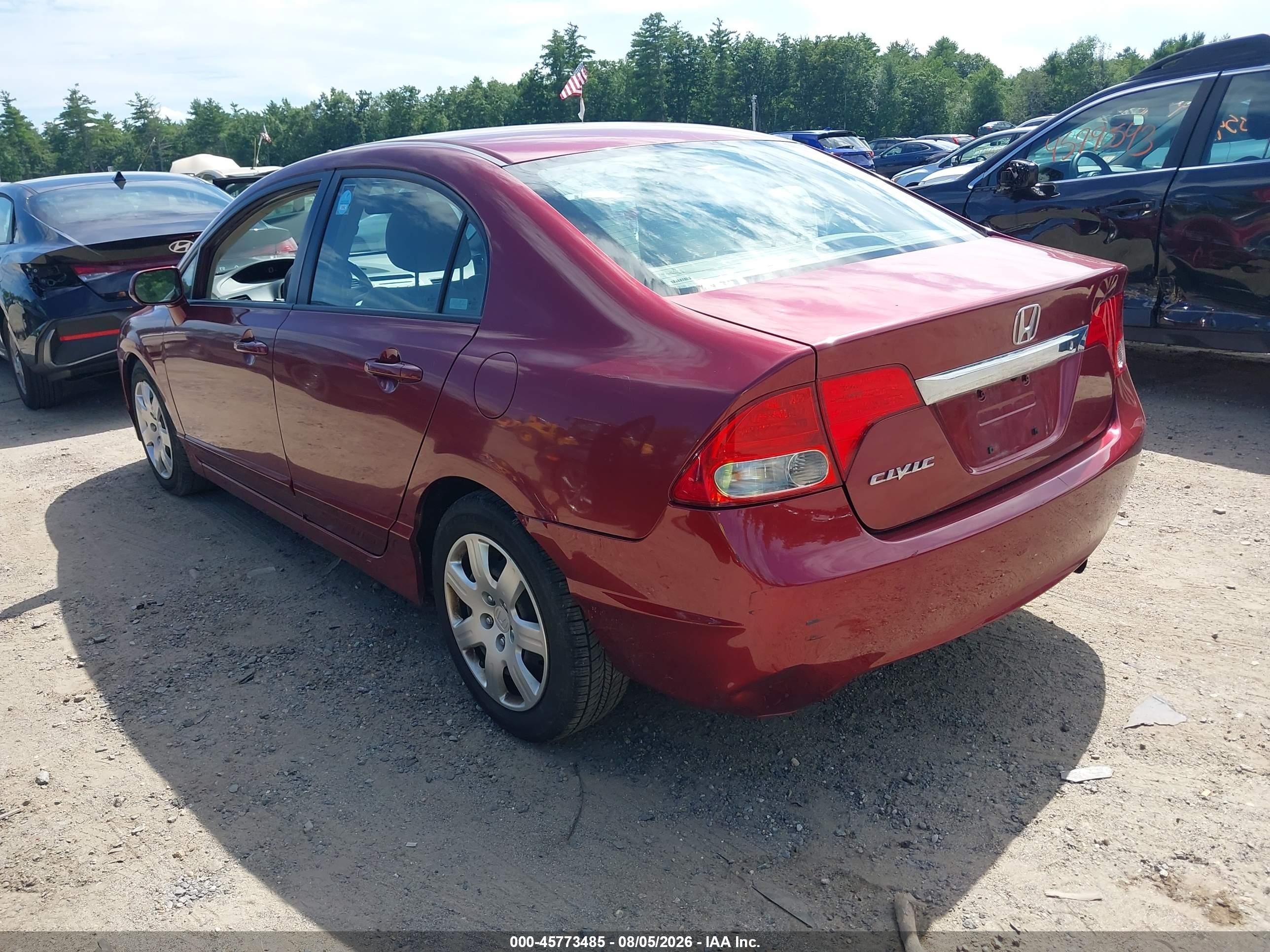 2009 Honda Civic Lx Red vin: 2HGFA16589H524538