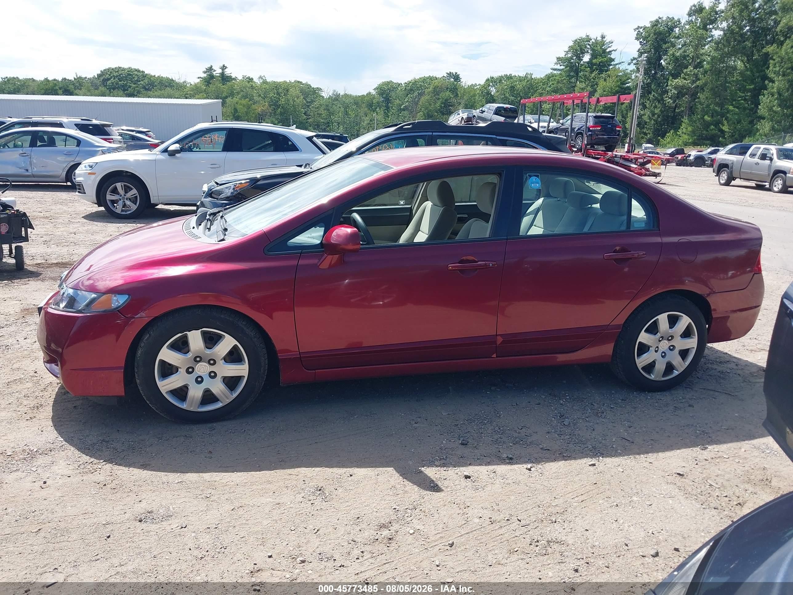 2009 Honda Civic Lx Red vin: 2HGFA16589H524538