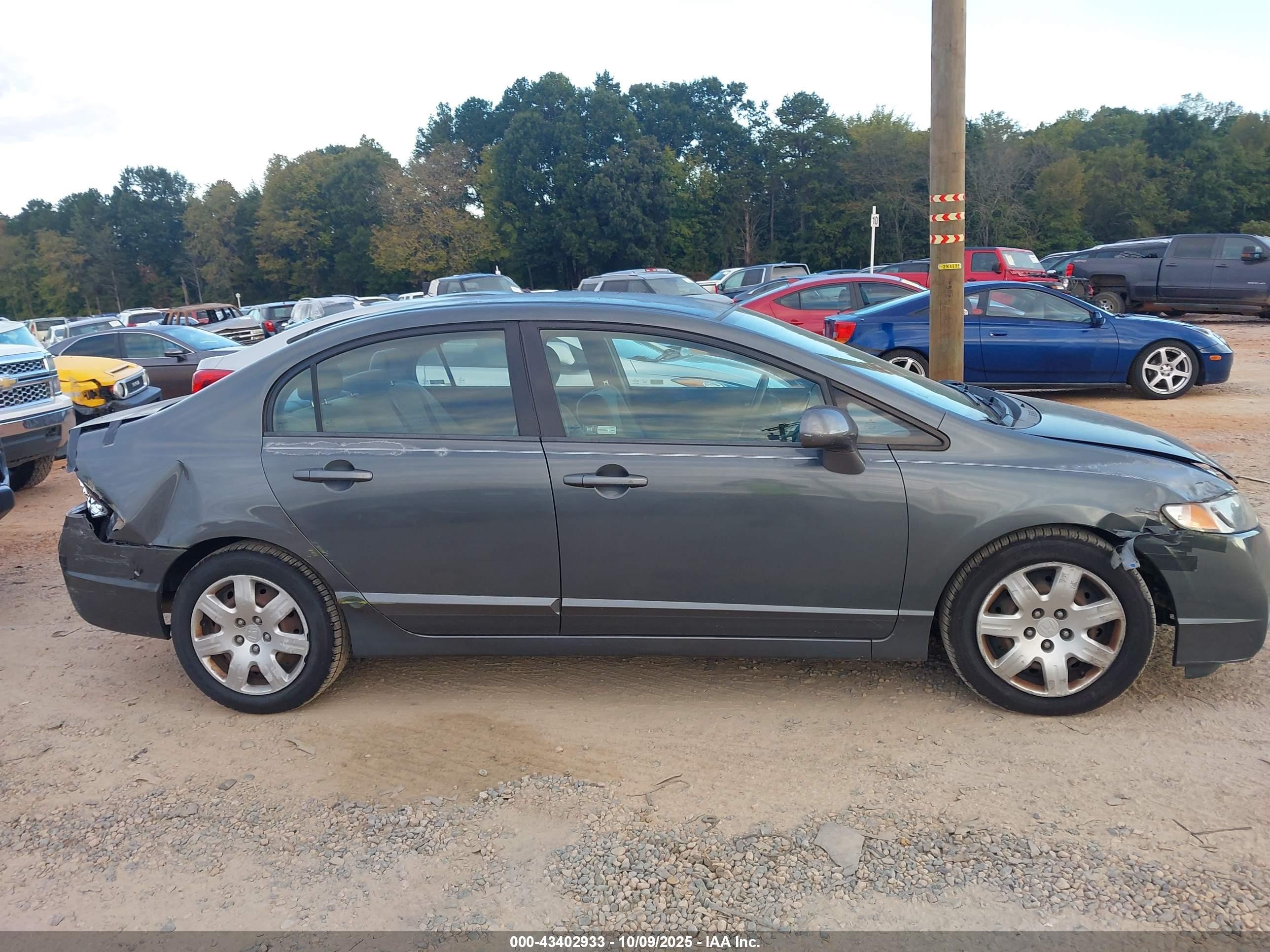 2009 Honda Civic Lx Gray vin: 2HGFA16589H526063