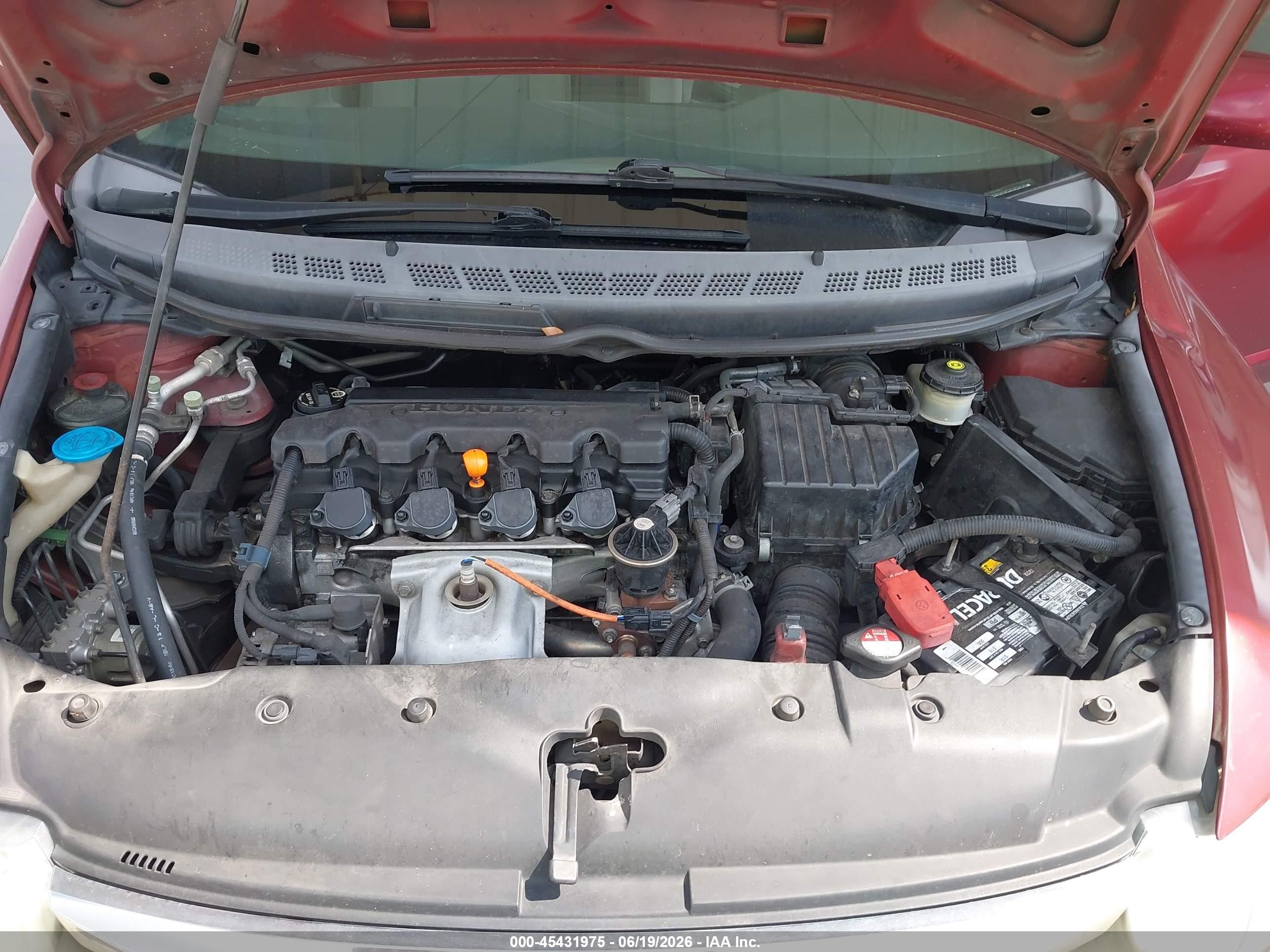 2009 Honda Civic Lx Burgundy vin: 2HGFA16589H534700