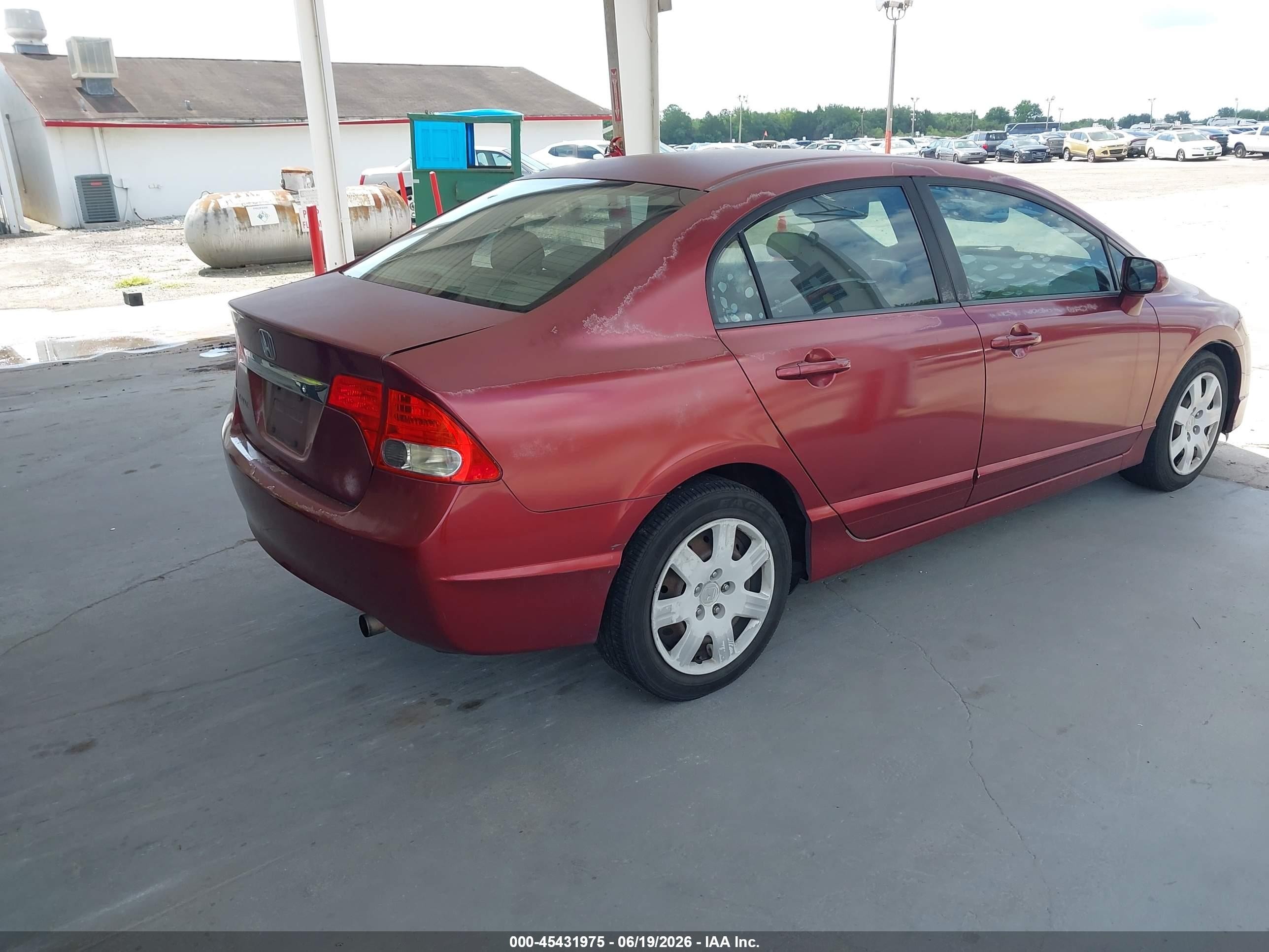 2009 Honda Civic Lx Burgundy vin: 2HGFA16589H534700