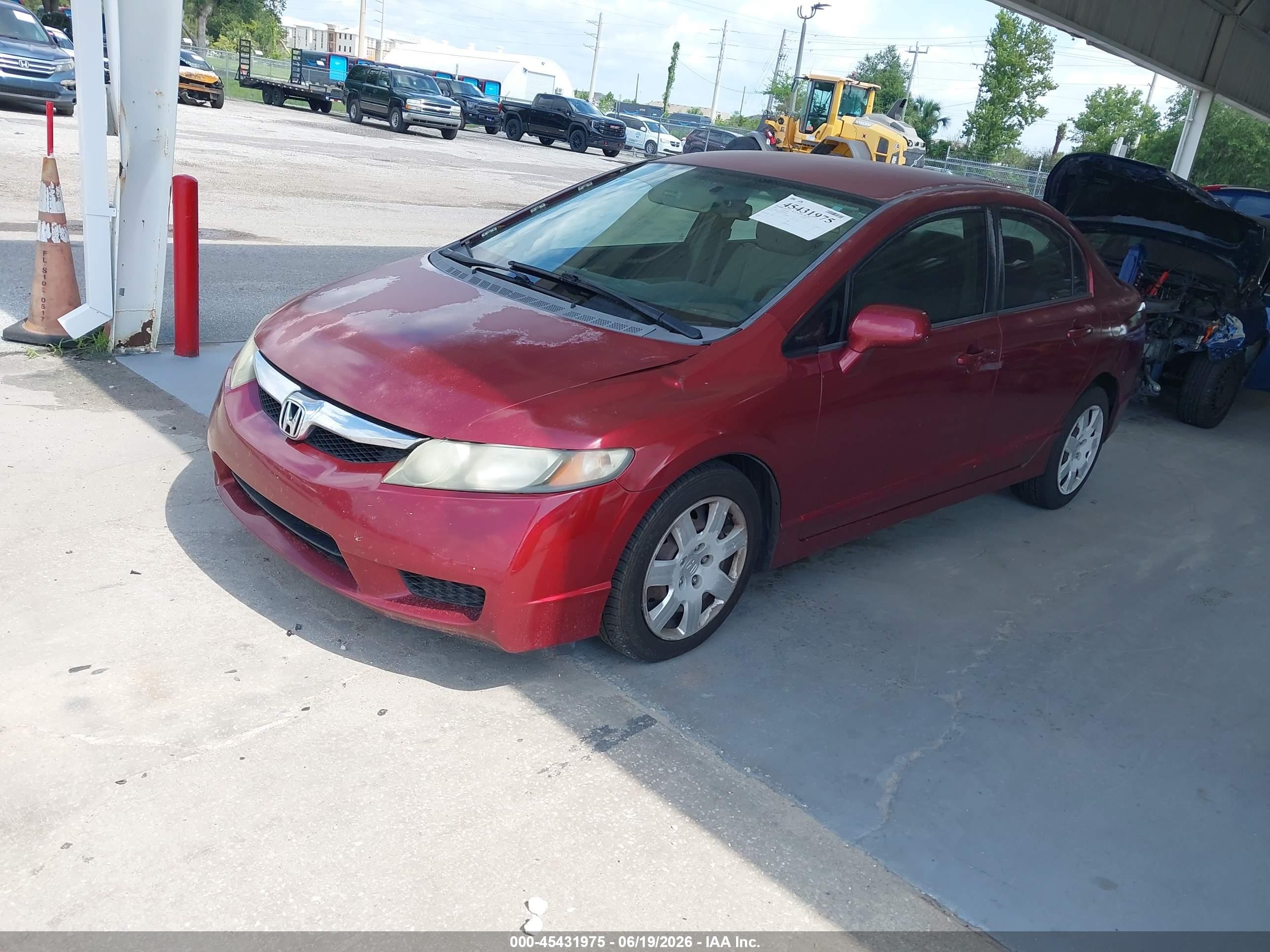 2009 Honda Civic Lx Burgundy vin: 2HGFA16589H534700