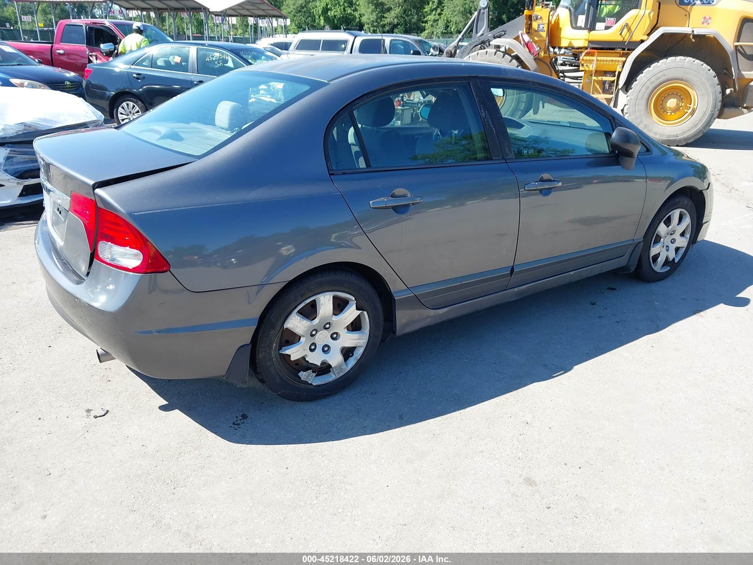 2009 Honda Civic Lx Gray vin: 2HGFA16589H538973