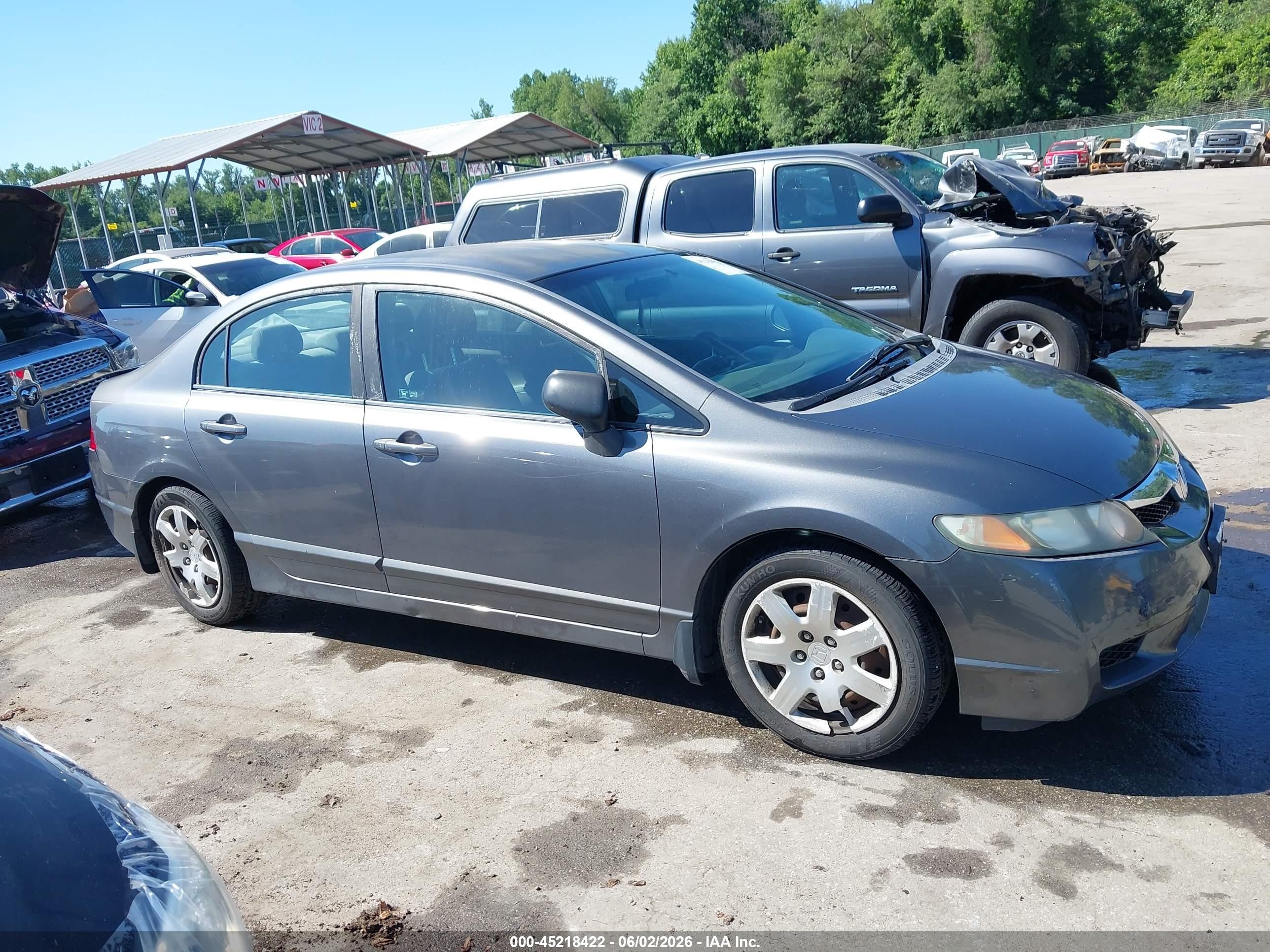 2009 Honda Civic Lx Gray vin: 2HGFA16589H538973