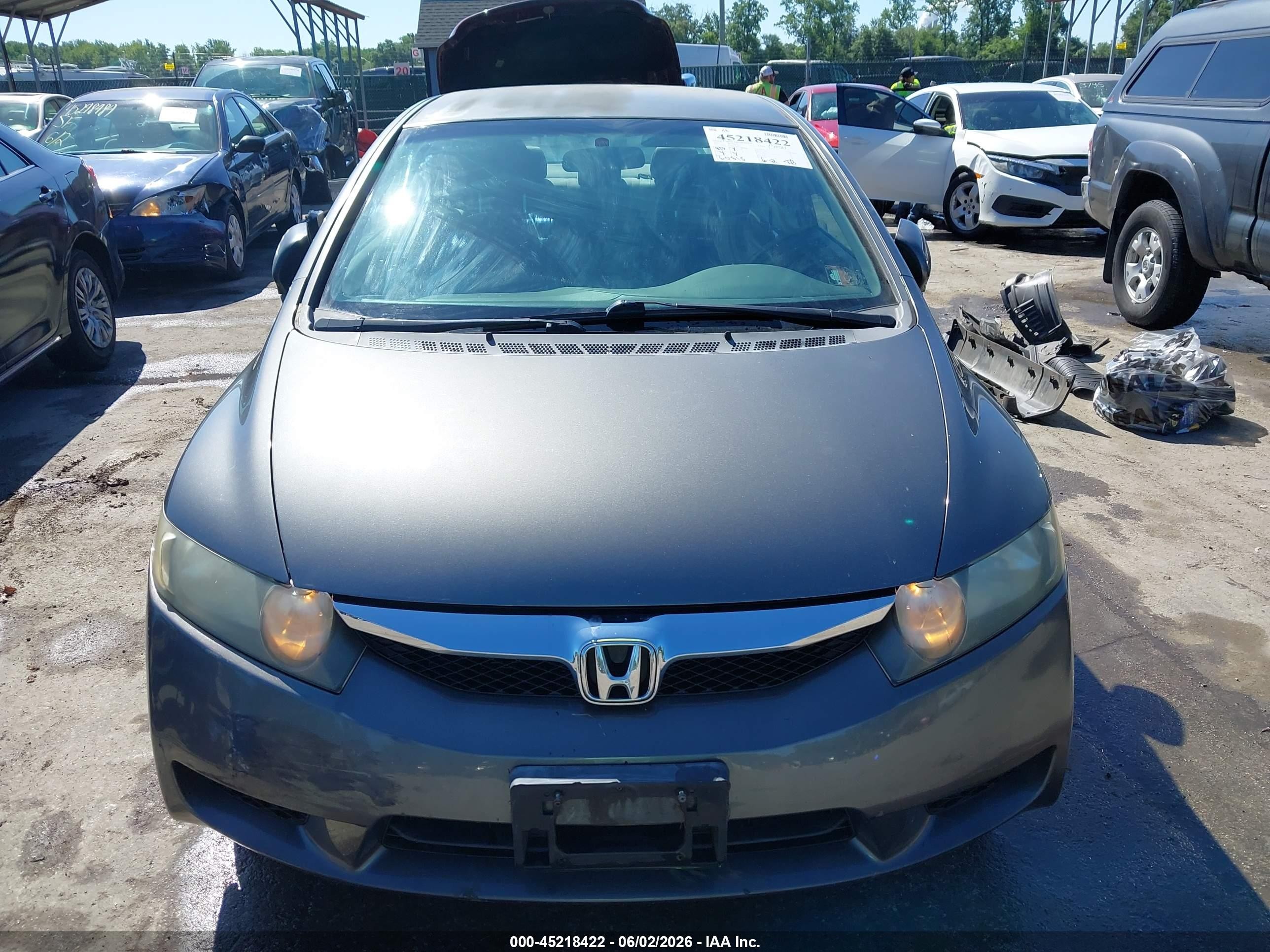 2009 Honda Civic Lx Gray vin: 2HGFA16589H538973