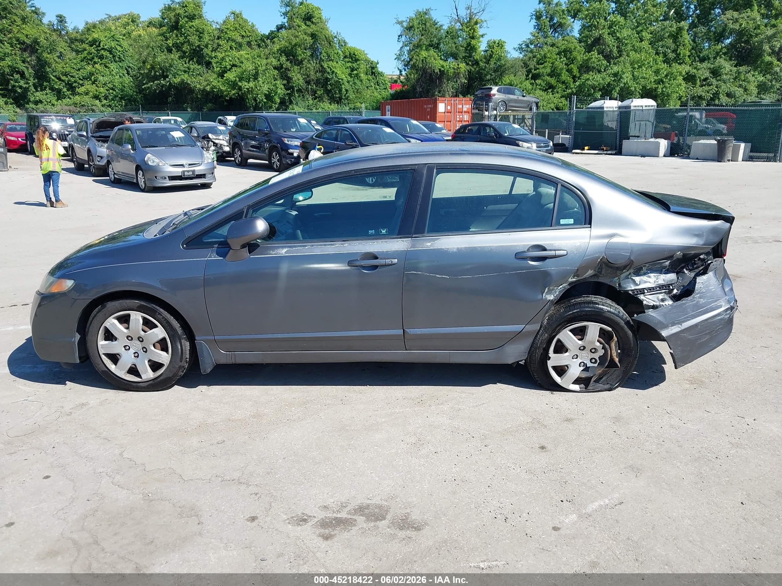 2009 Honda Civic Lx Gray vin: 2HGFA16589H538973