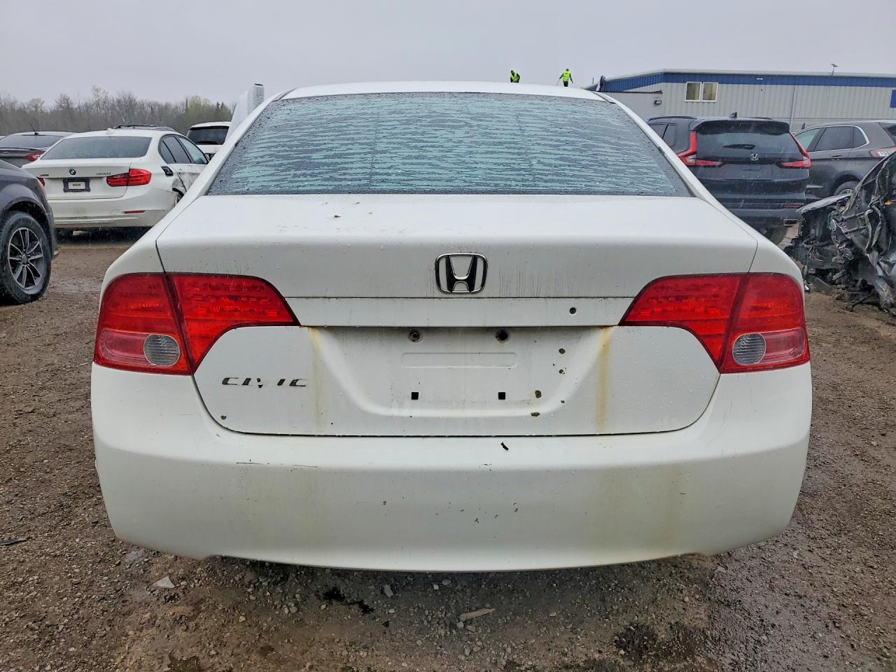 2007 Honda Civic Lx White vin: 2HGFA16597H019217