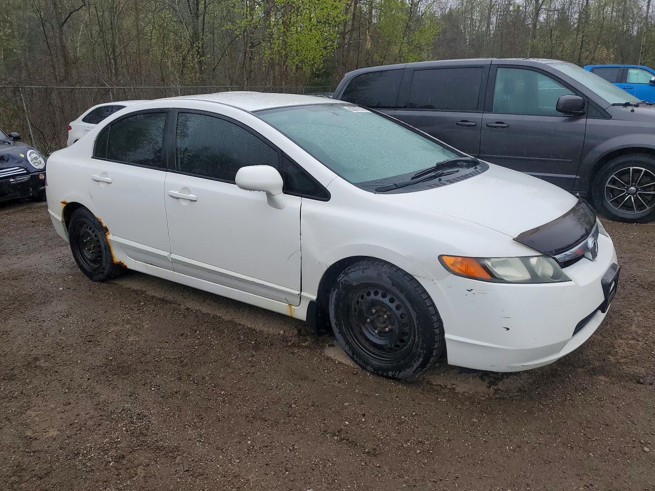 2007 Honda Civic Lx White vin: 2HGFA16597H019217