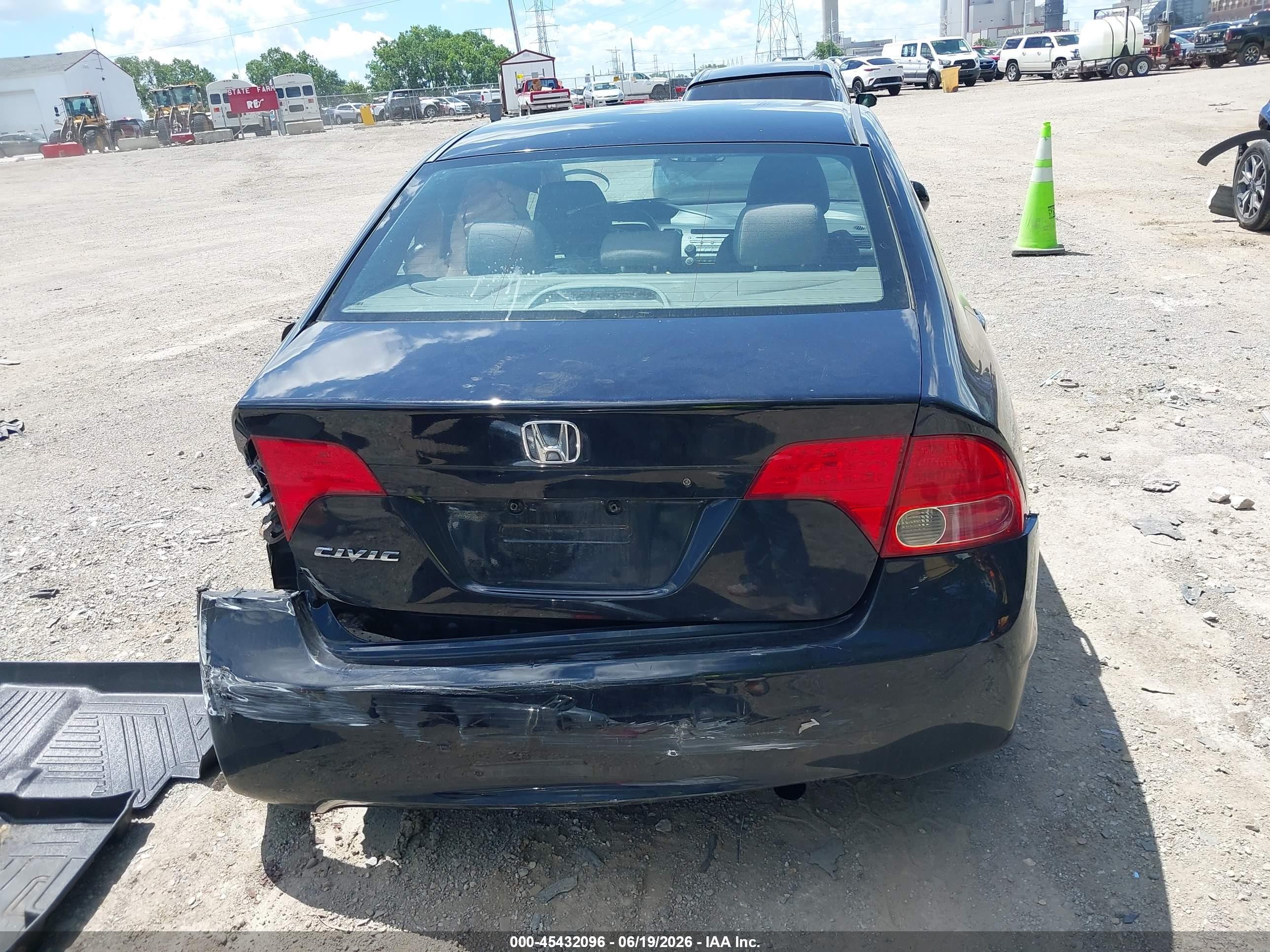 2008 Honda Civic Lx Черный vin: 2HGFA16598H301598