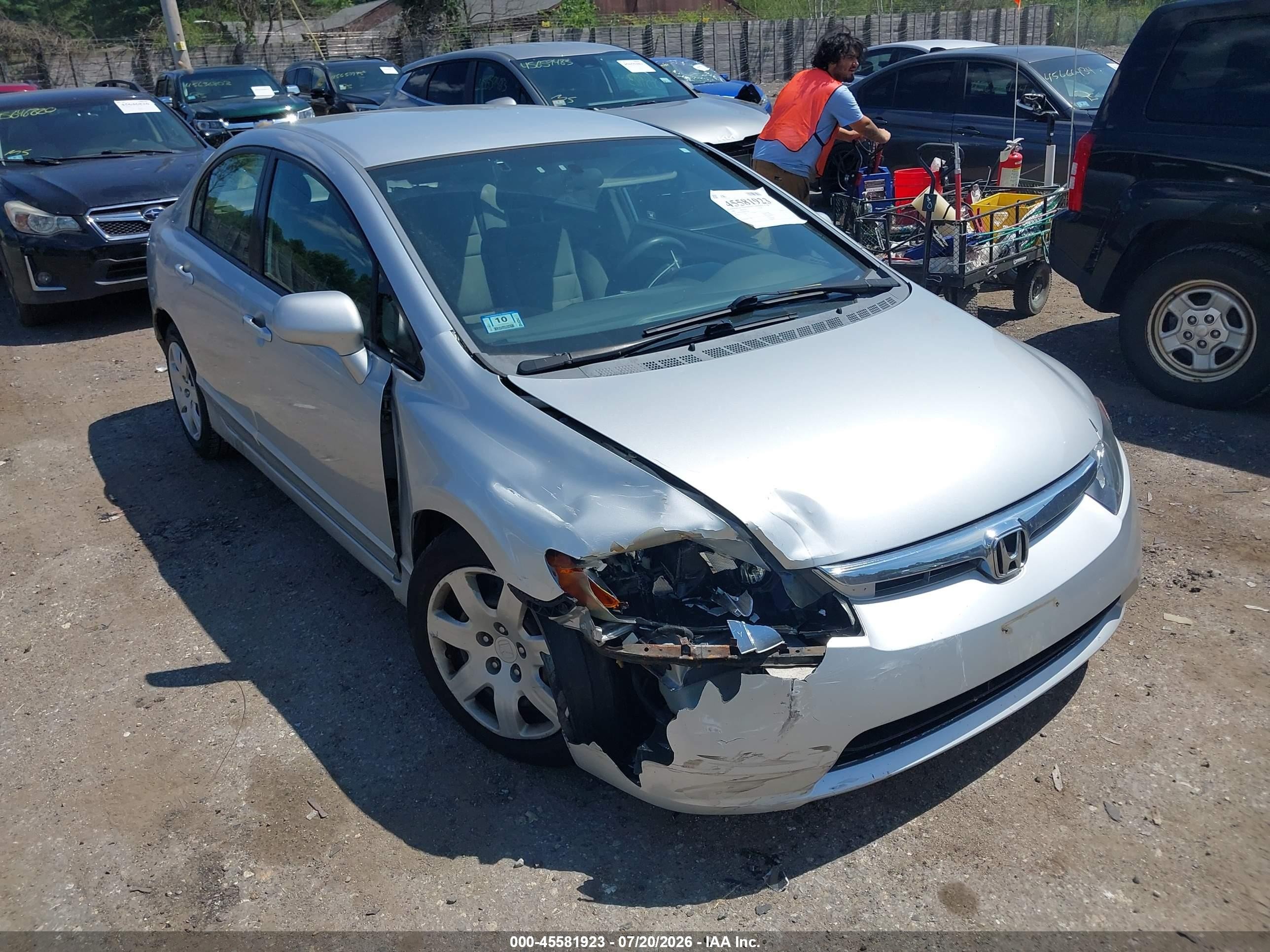 2008 Honda Civic Lx Серый vin: 2HGFA16598H322855