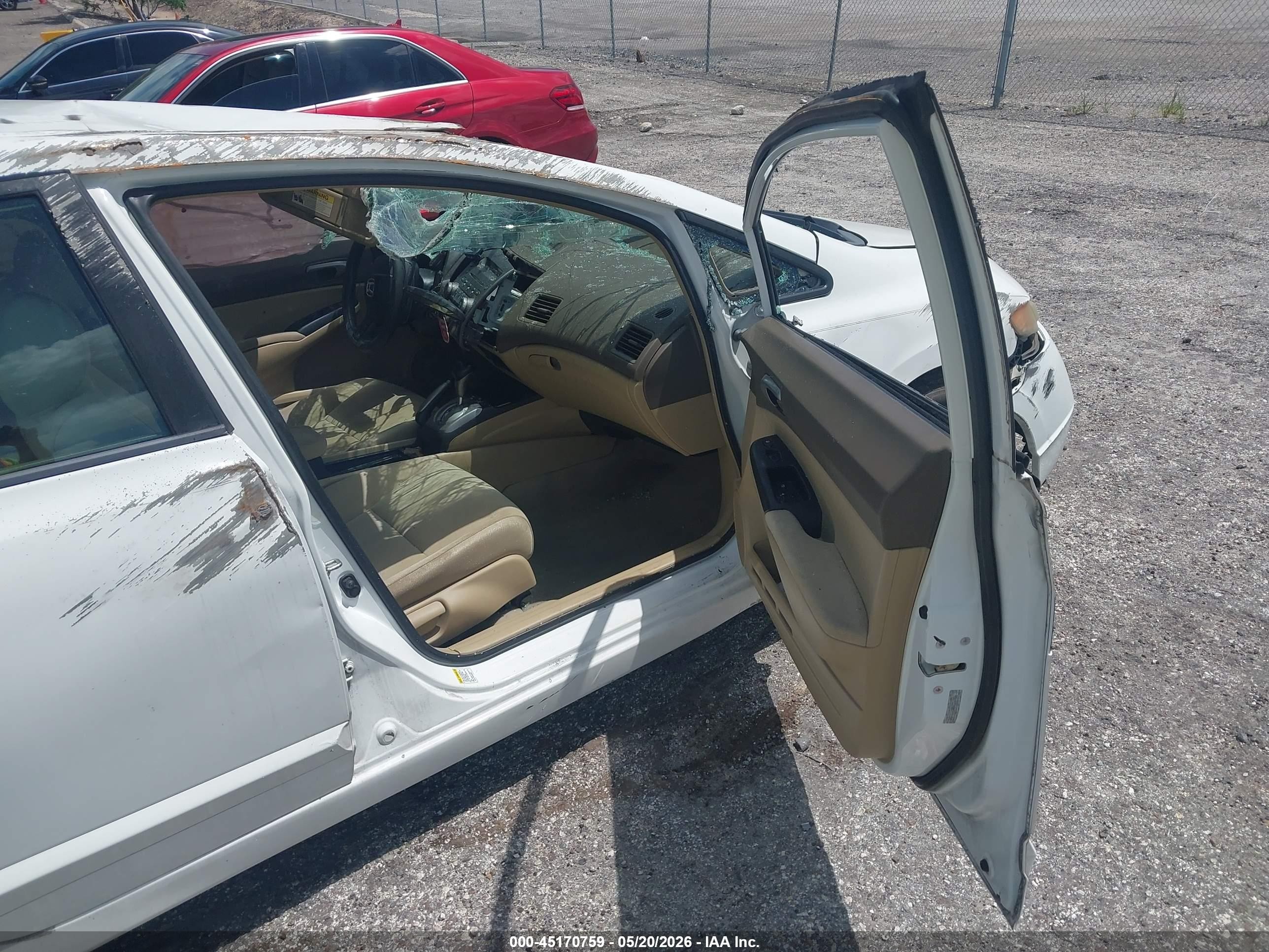 2008 Honda Civic Lx White vin: 2HGFA16598H326906