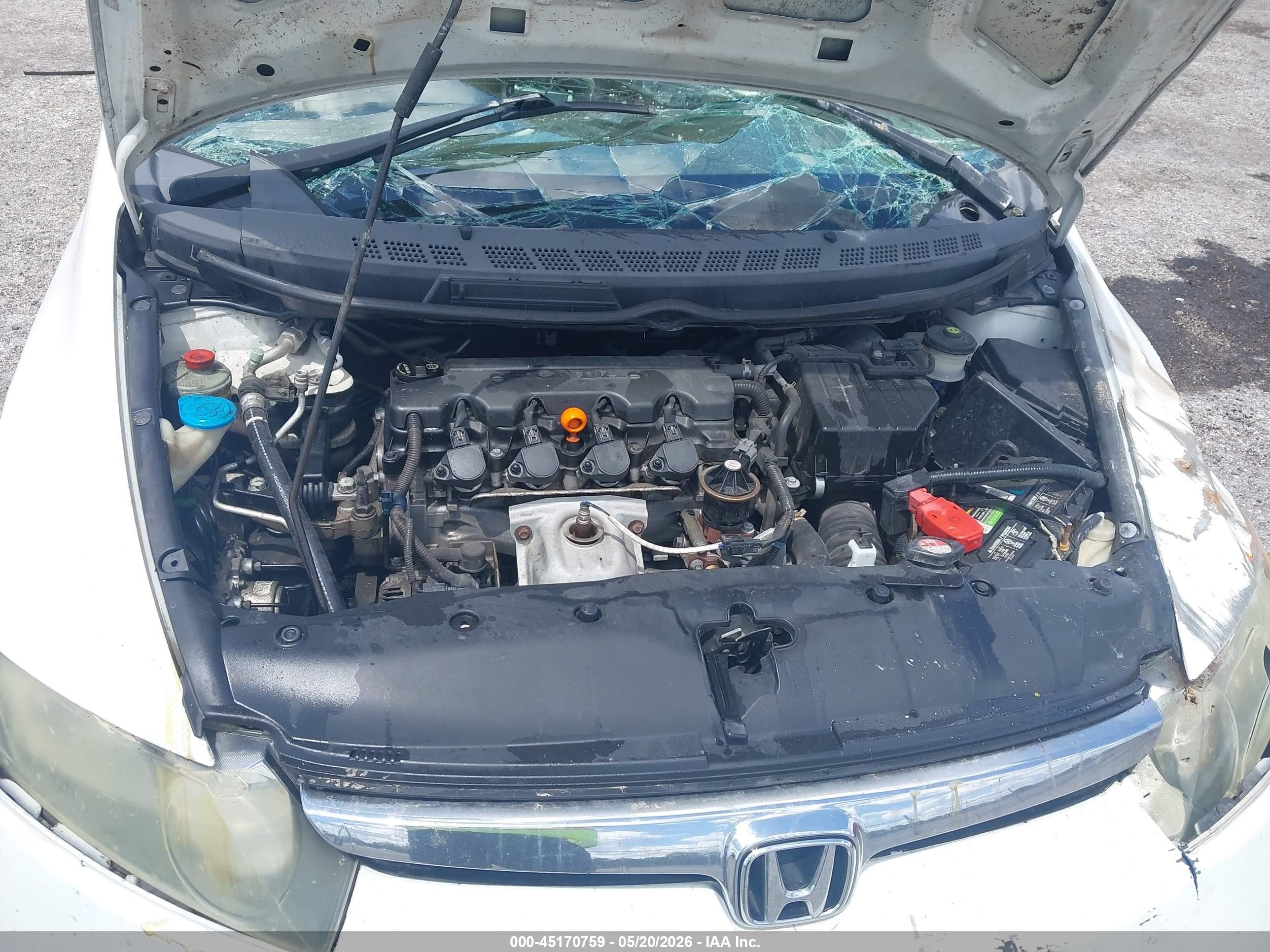 2008 Honda Civic Lx White vin: 2HGFA16598H326906