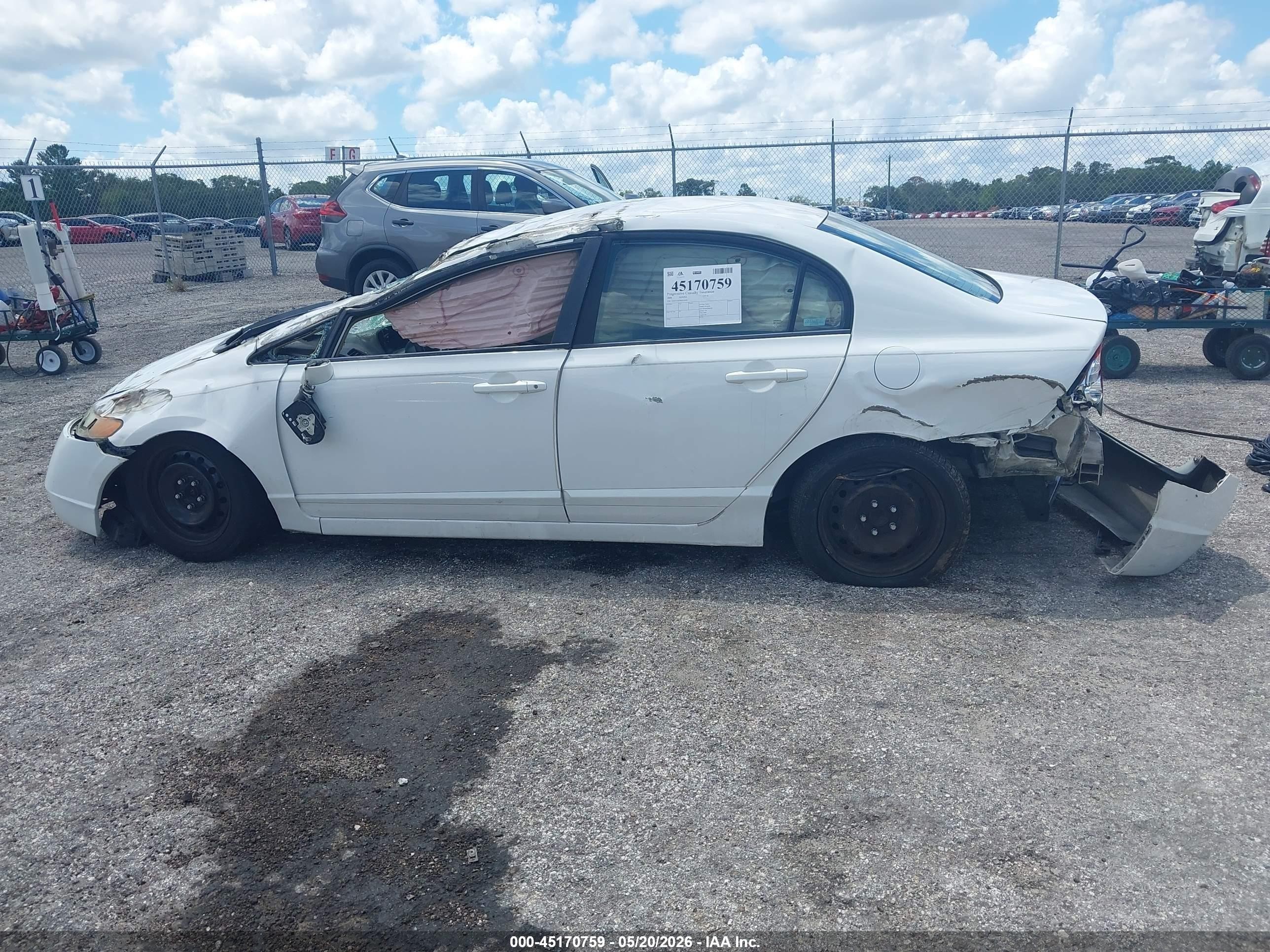 2008 Honda Civic Lx White vin: 2HGFA16598H326906
