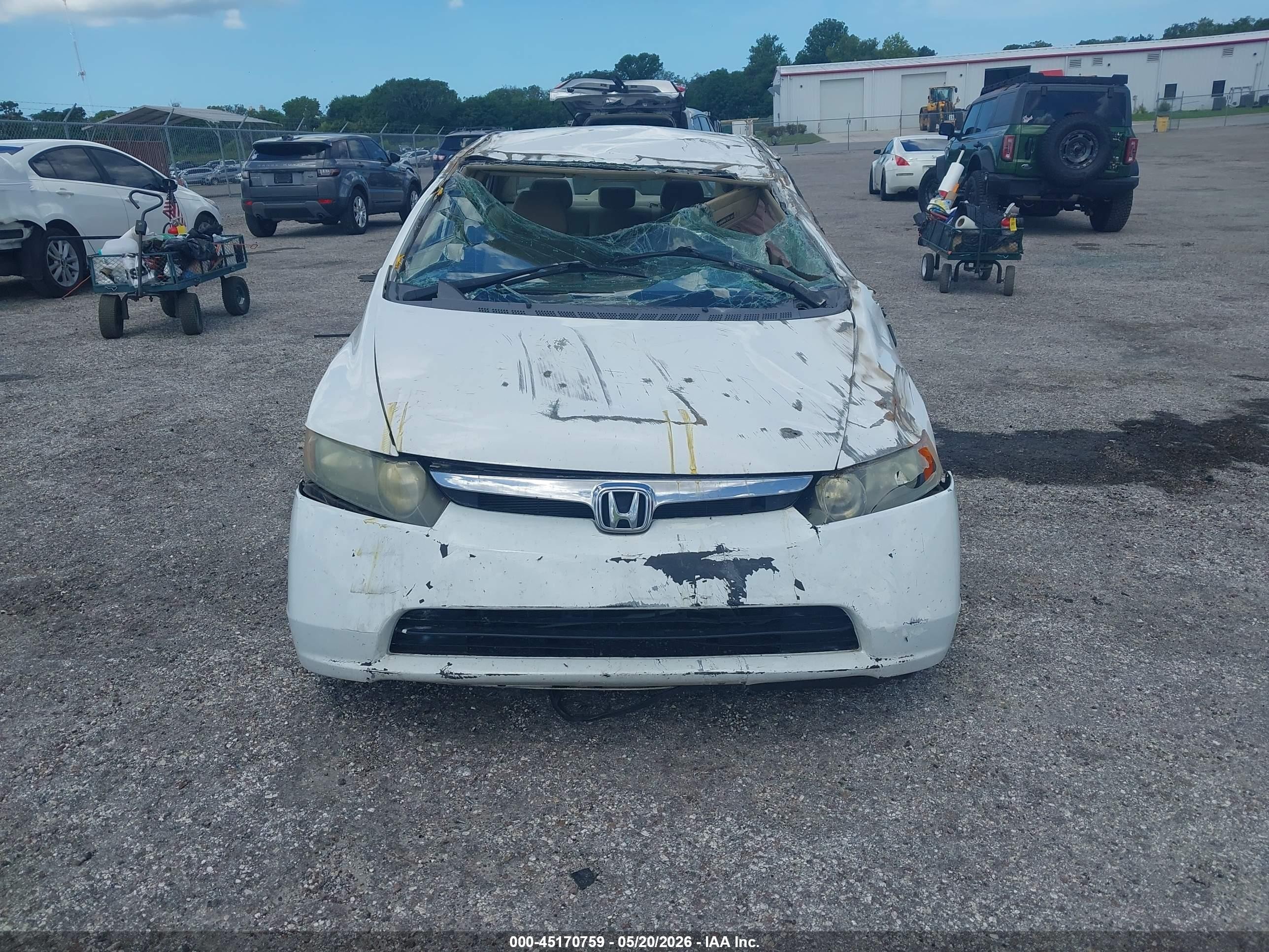 2008 Honda Civic Lx White vin: 2HGFA16598H326906